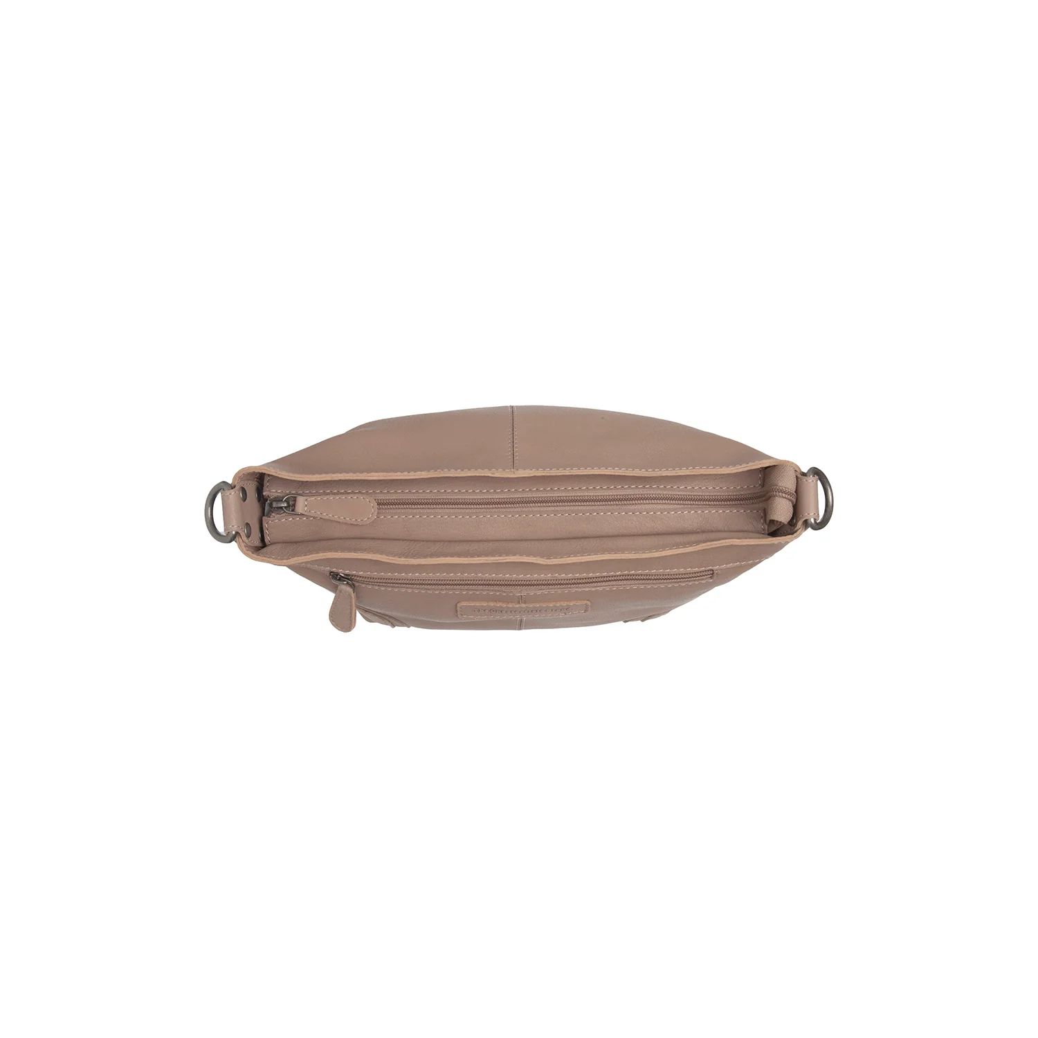 Leather Shoulder Bag Taupe Zarita - Image 6