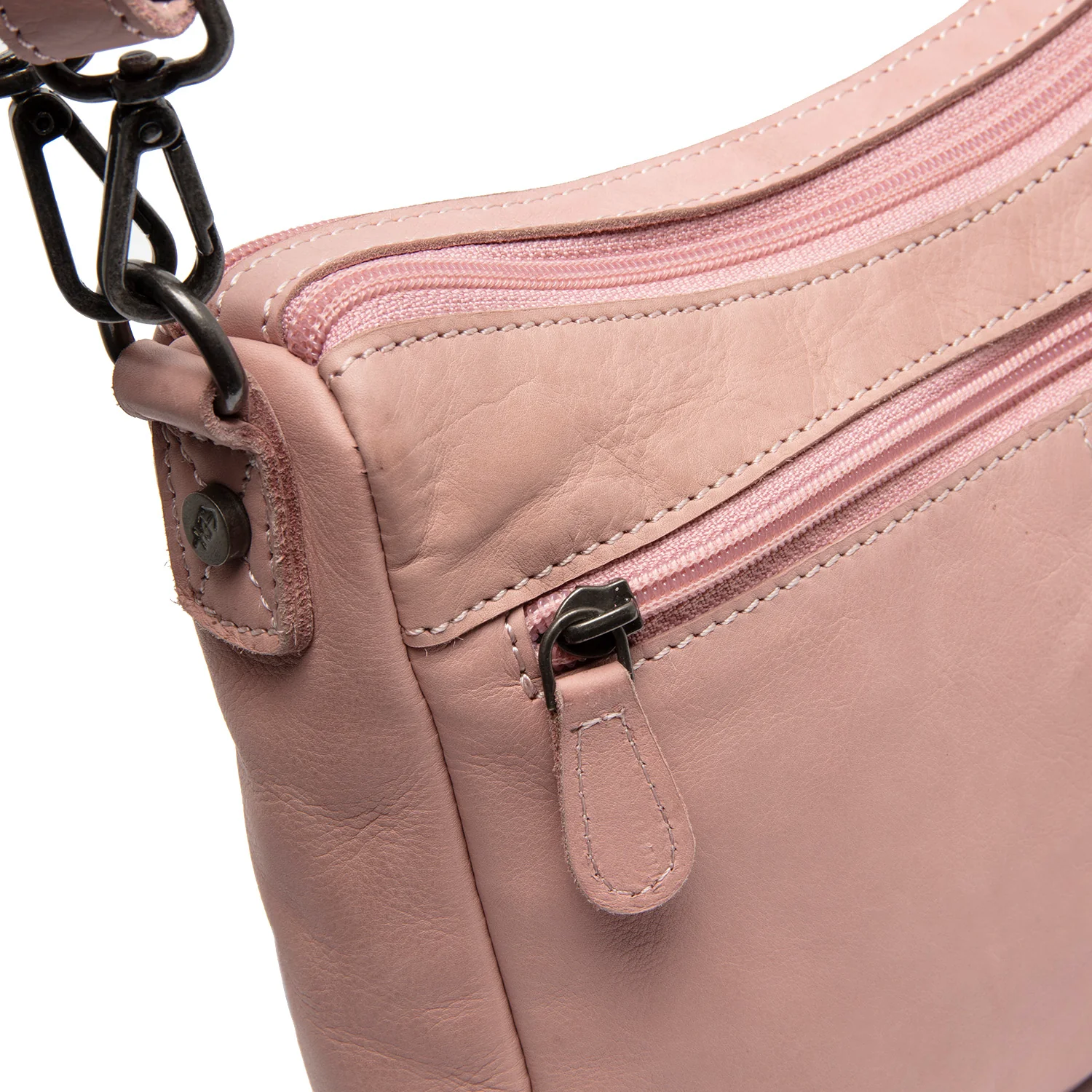 Leather Shoulder Bag Vintage Rose Irving - Image 7