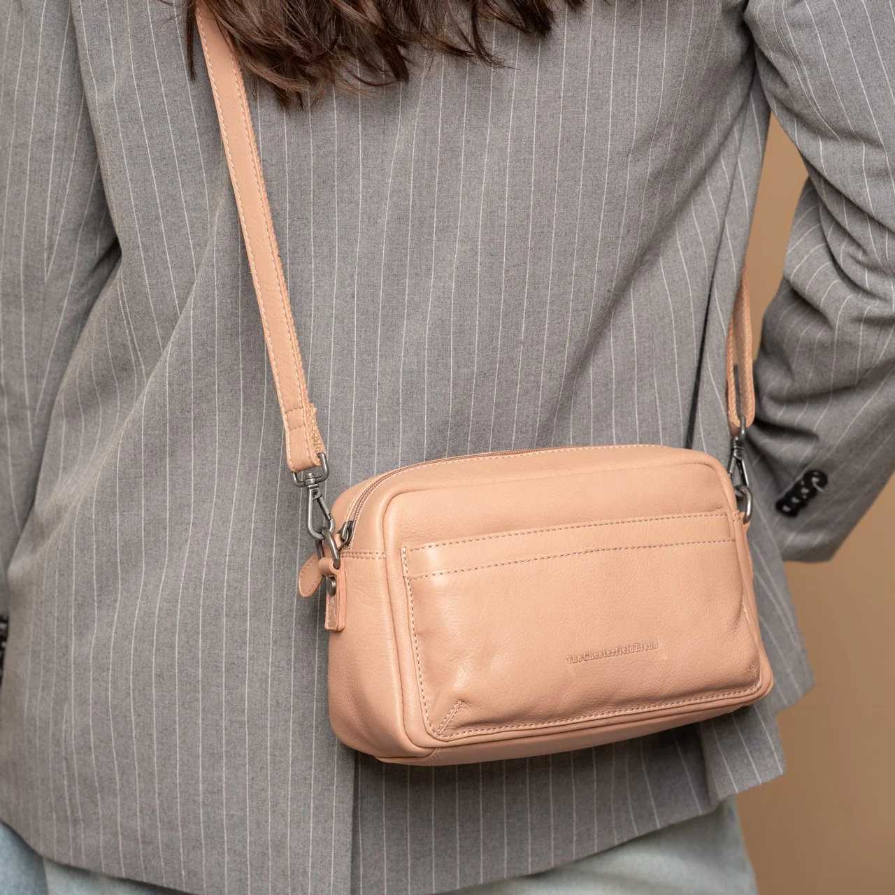 Leather Shoulder Bag Vintage Rose Liora - Image 2