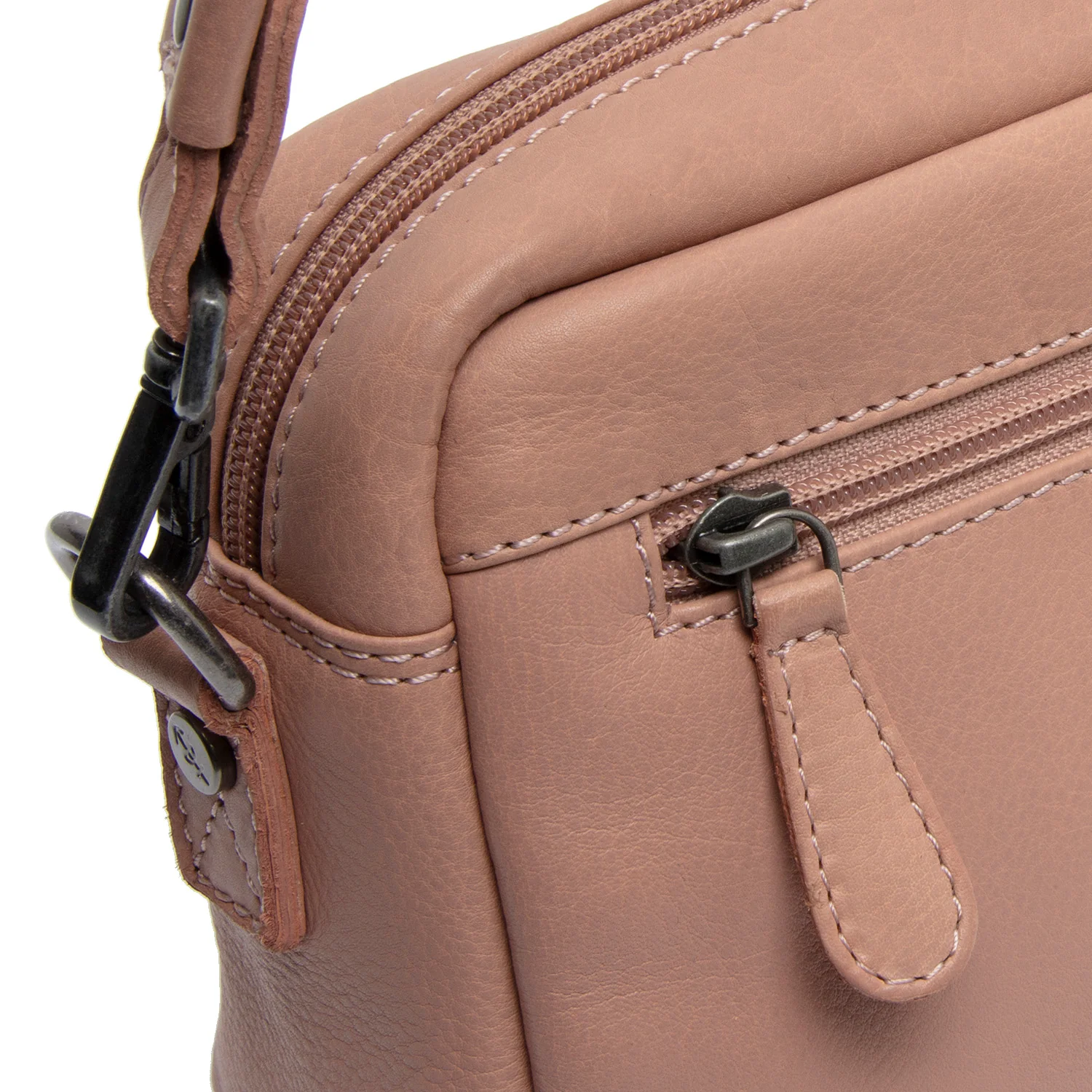 Leather Shoulder Bag Vintage Rose Liora - Image 5