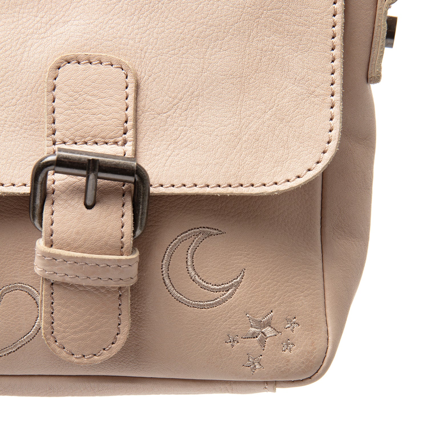 Leather Crossbody Bag Beige Feynor - Image 3