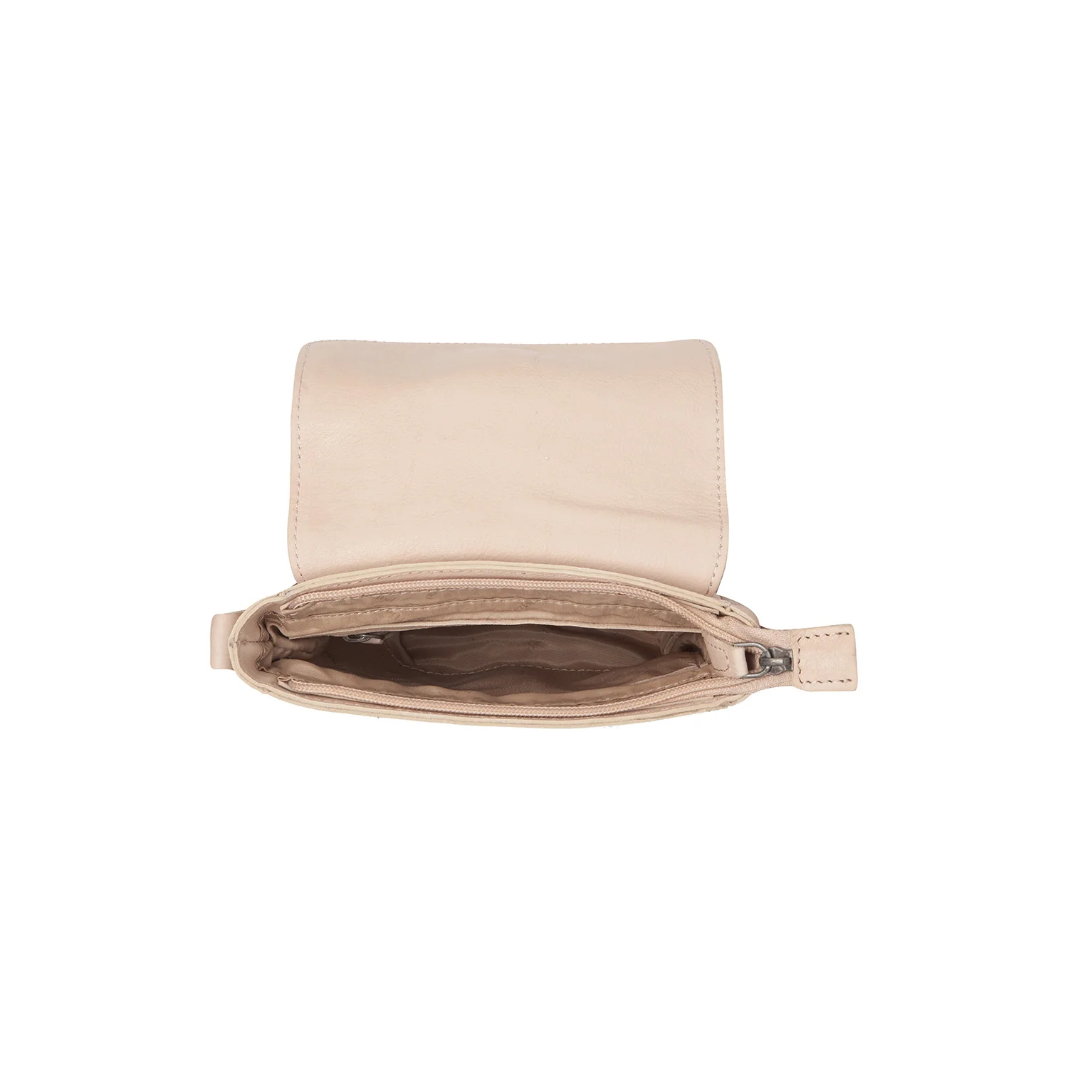 Leather Crossbody Bag Beige Feynor - Image 4
