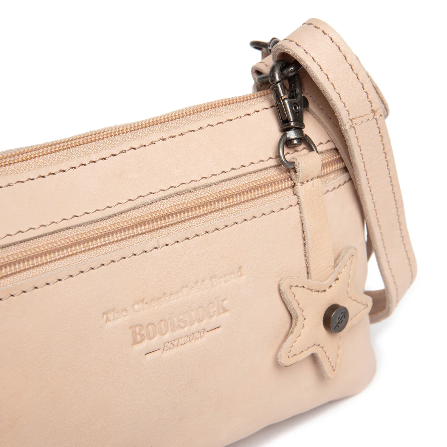 Leather Crossbody Bag Beige Tovelove - Image 7