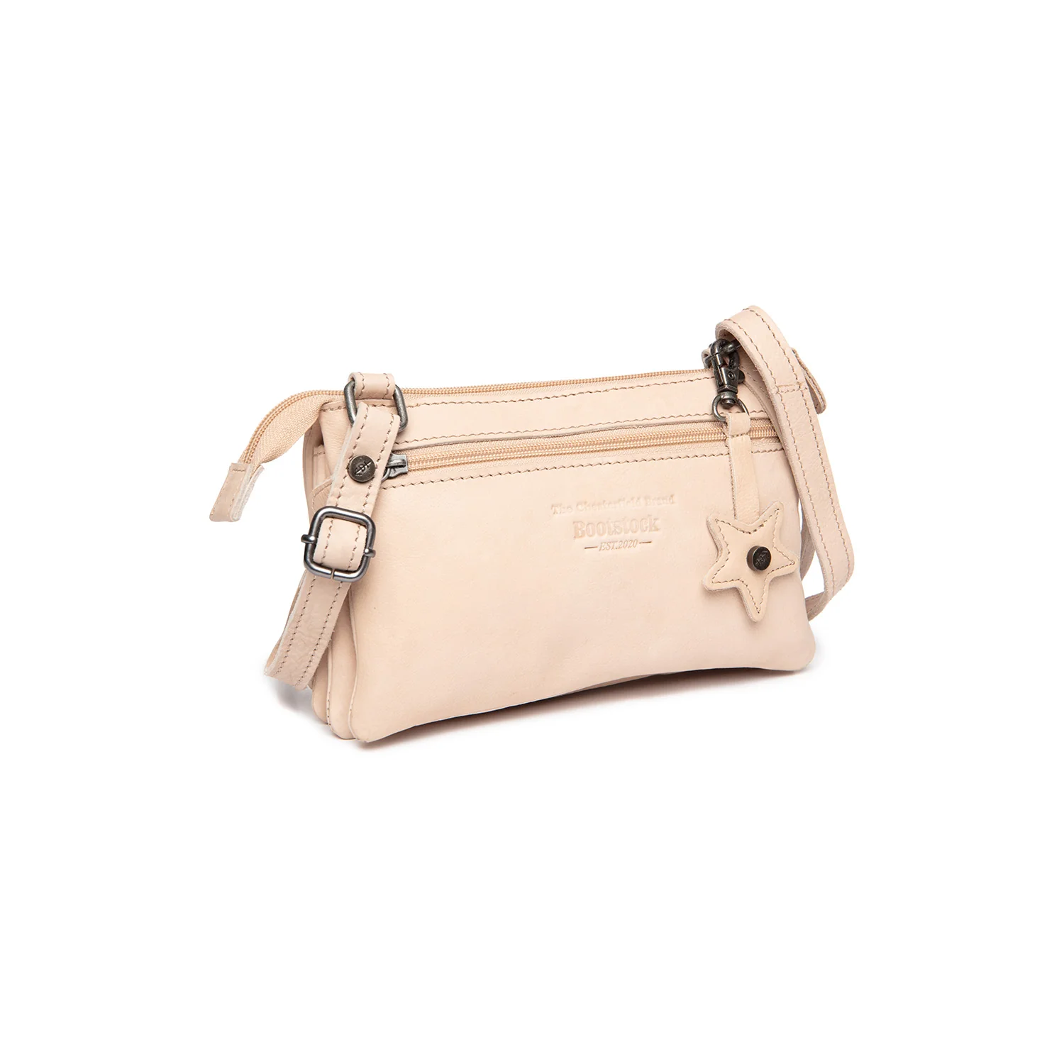 Leather Crossbody Bag Beige Tovelove - Image 8