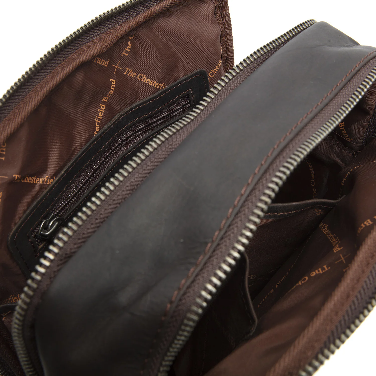 Leather Crossbody Bag Brown Alva - Image 3