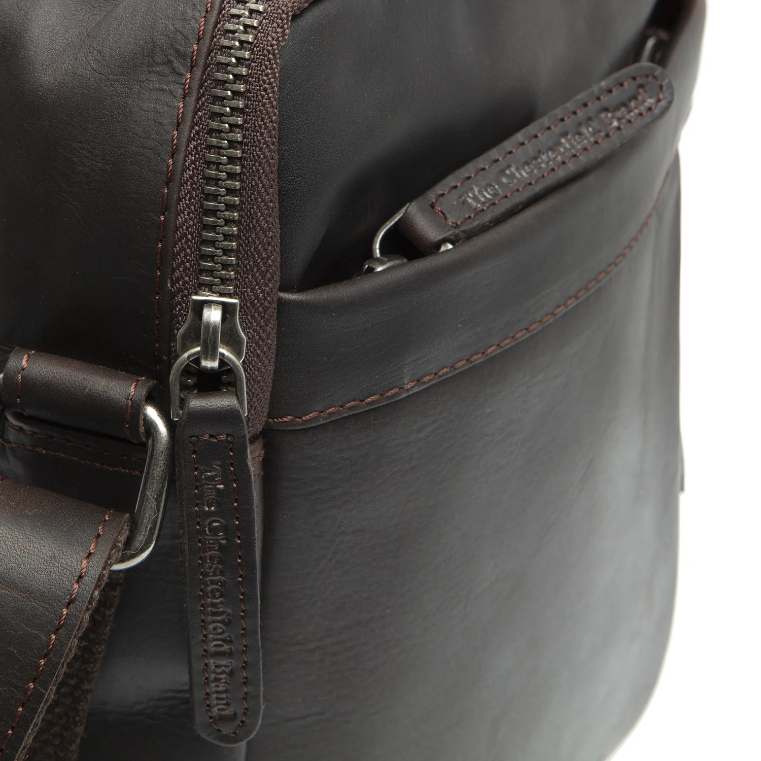 Leather Crossbody Bag Brown Alva - Image 4