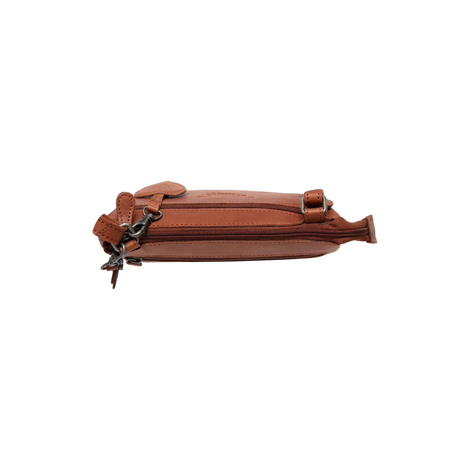 Leather Crossbody Bag Cognac Tovelove - Image 5