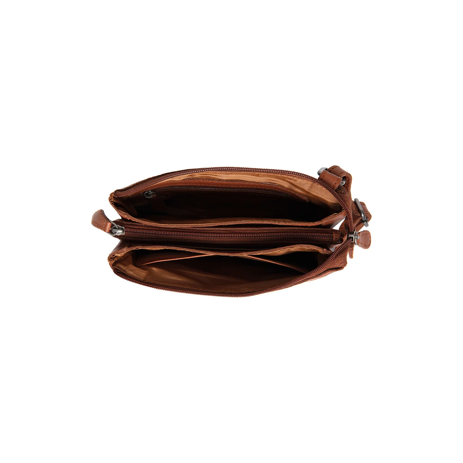 Leather Crossbody Bag Cognac Tovelove - Image 6