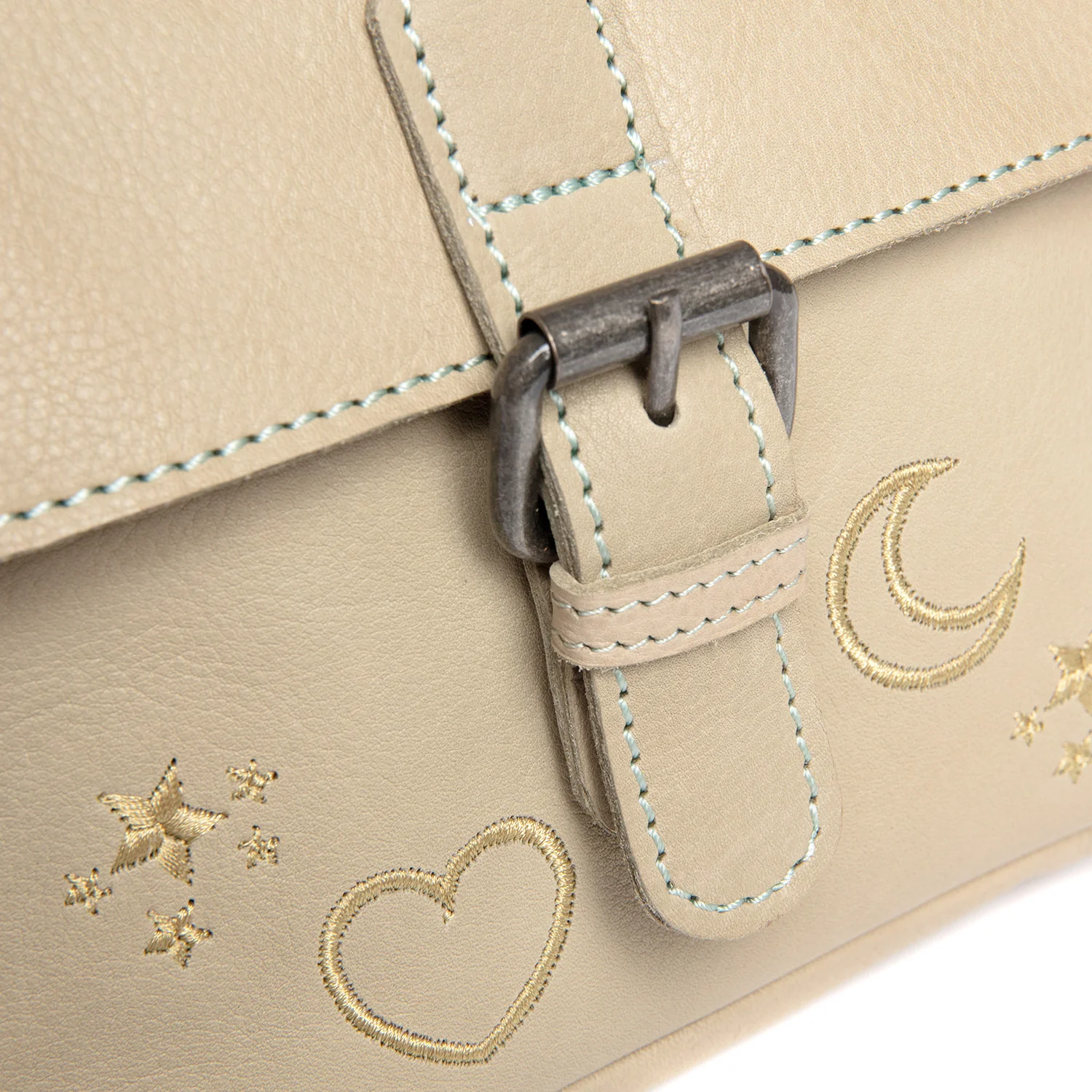 Leather Crossbody Bag Ocean Green Primrose - Image 3