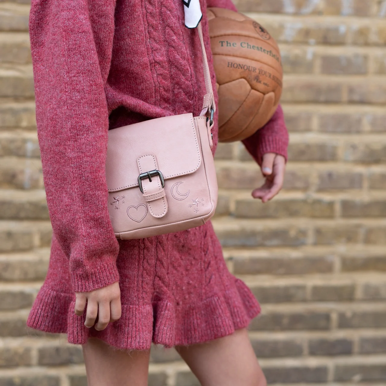 Leather Crossbody Bag Vintage Rose Feynor - Image 2