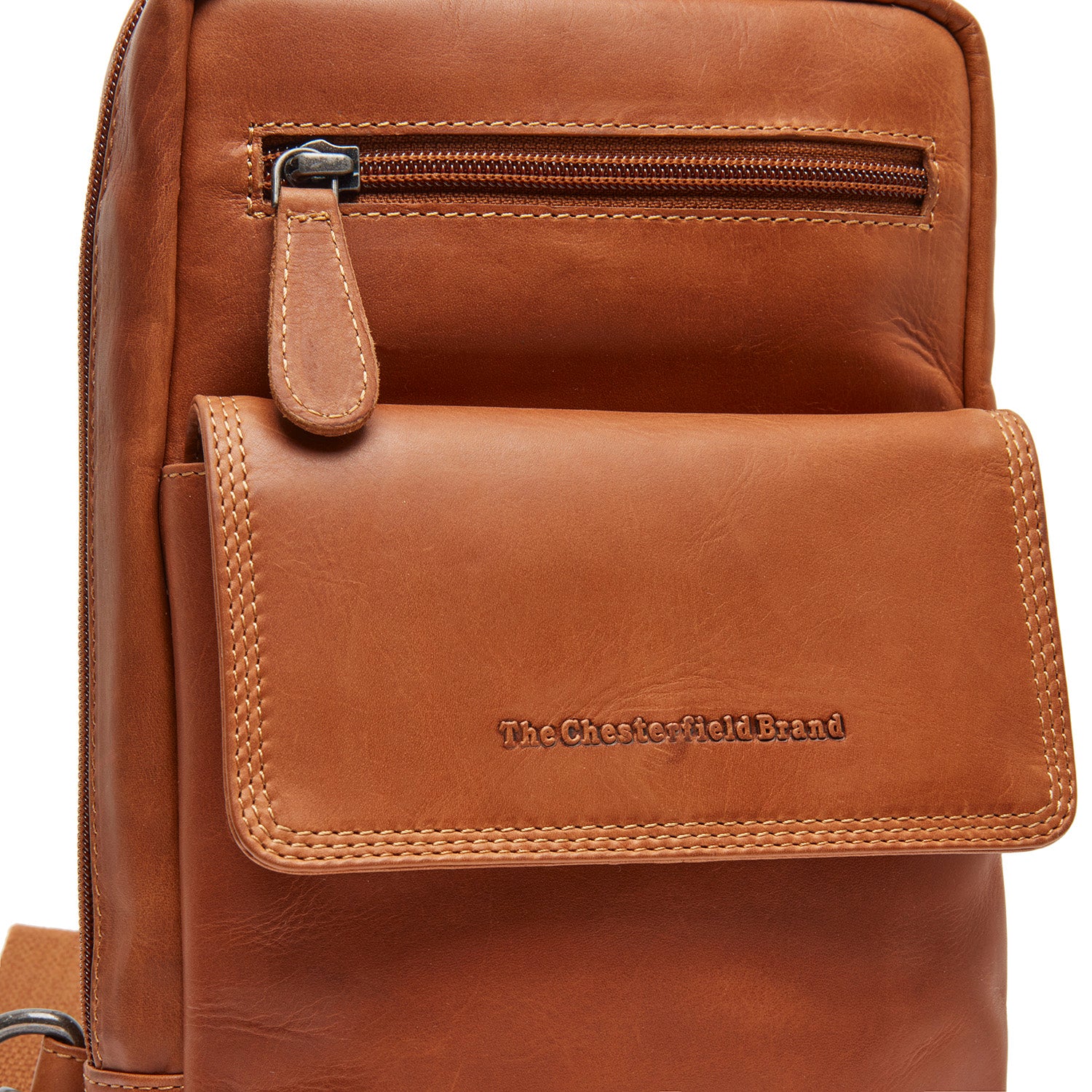 Leather Sling Bag Cognac Turelle - Image 3