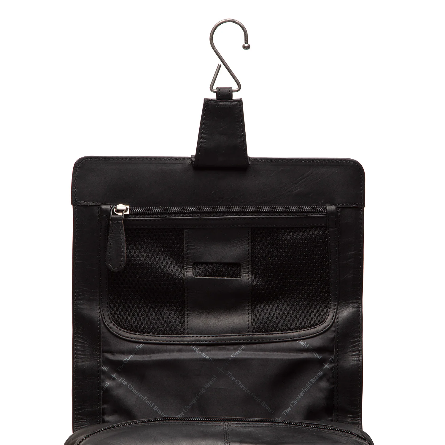 Leather Toiletry Bag Black Rosario - Image 4