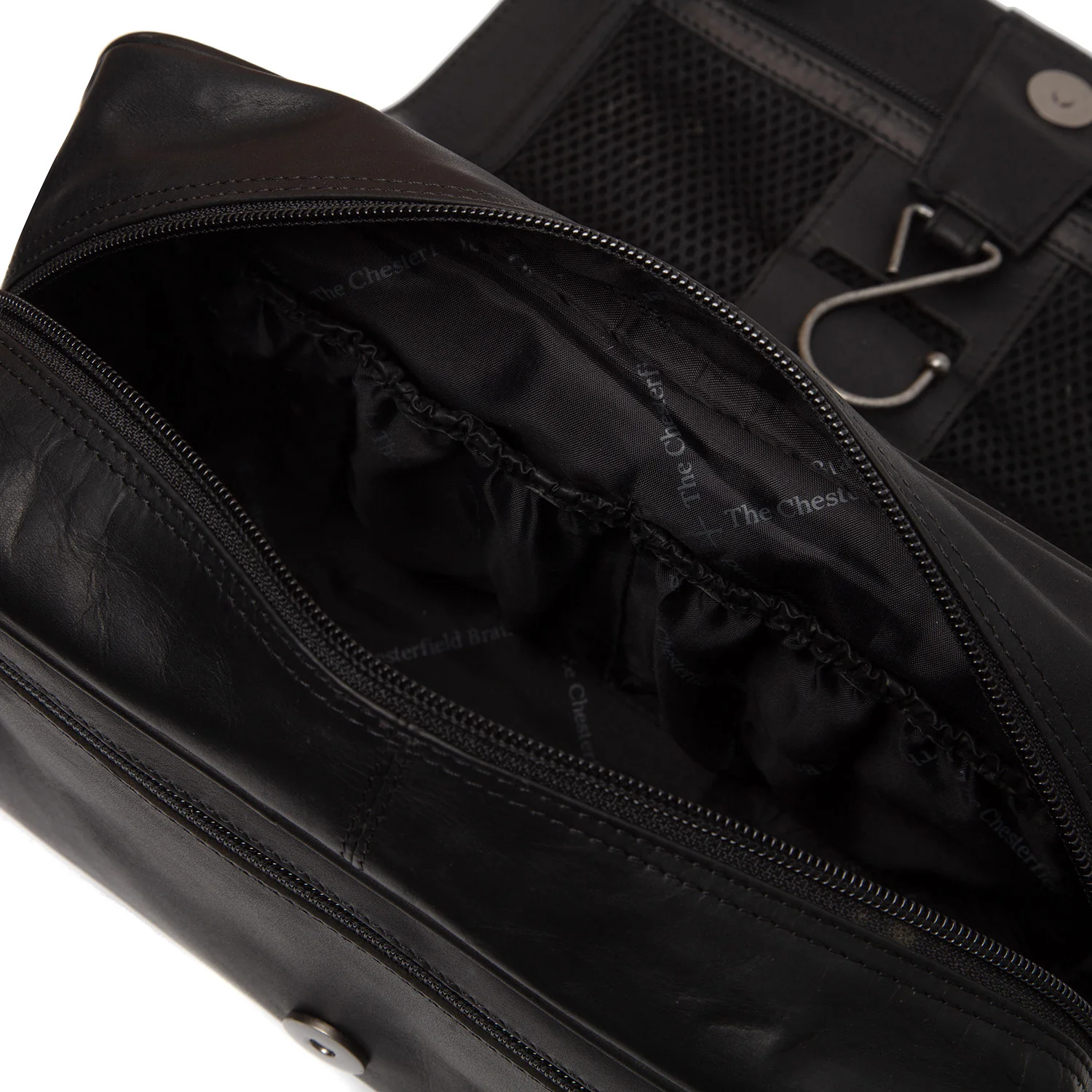 Leather Toiletry Bag Black Rosario - Image 6