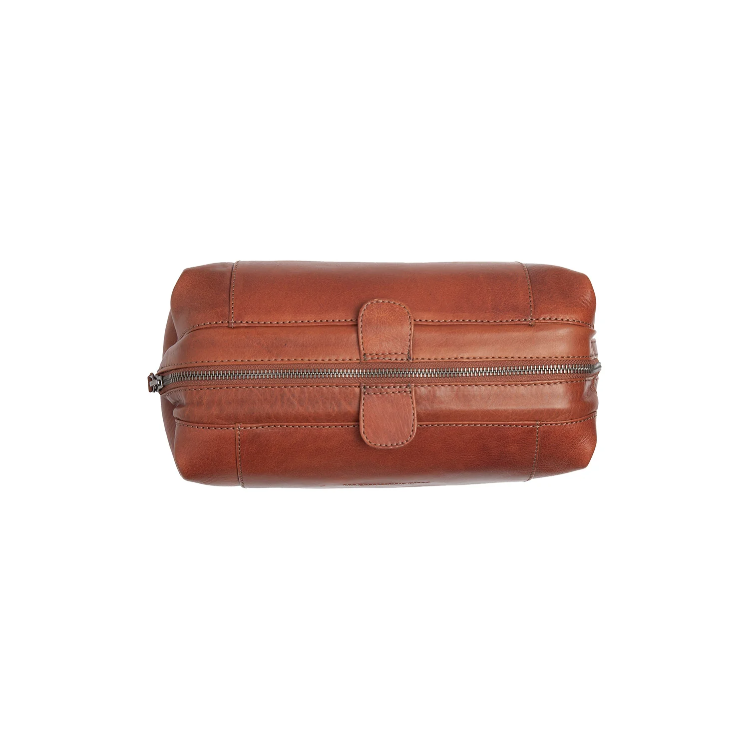 Leather Toiletry Bag Cognac Biassa - Image 5