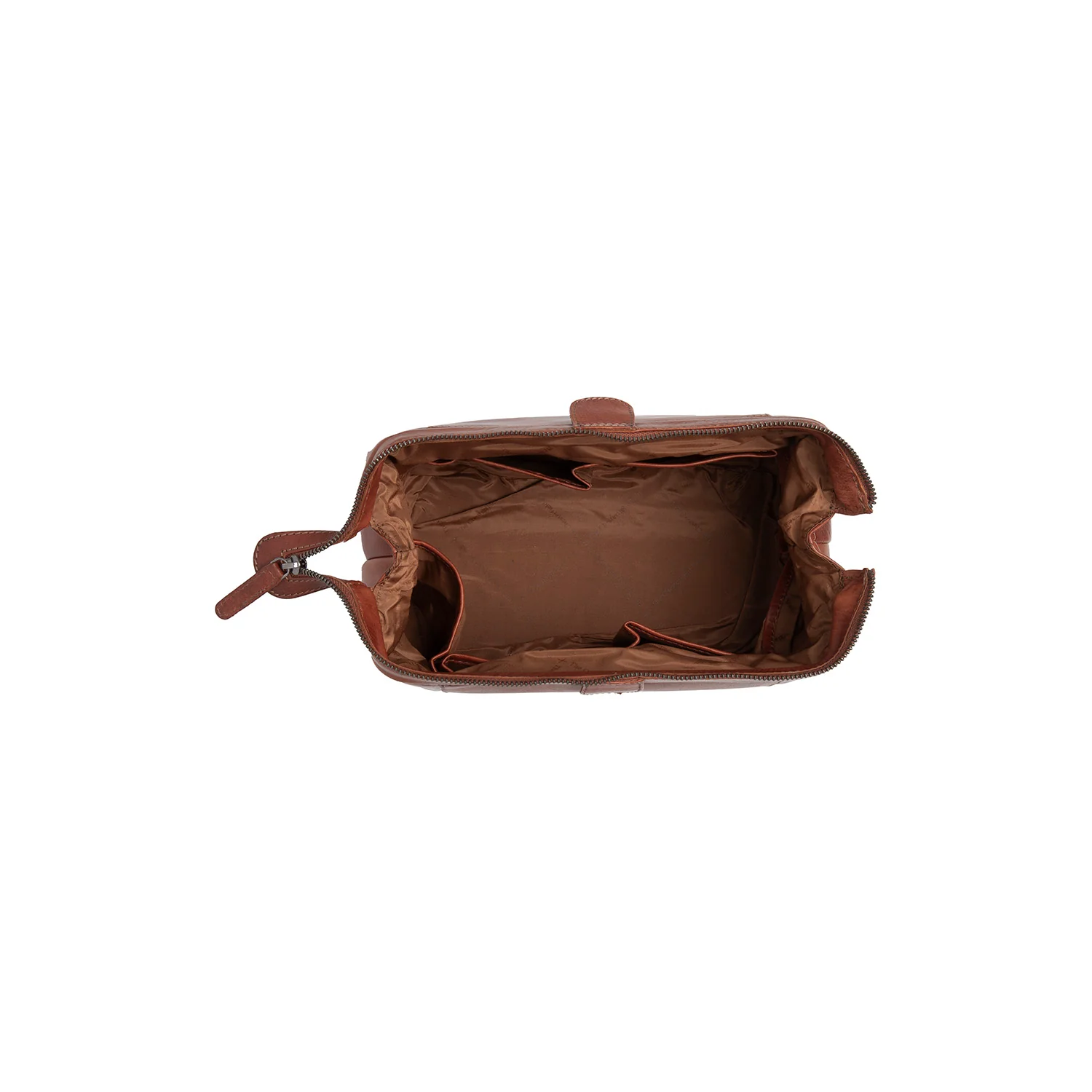 Leather Toiletry Bag Cognac Biassa - Image 6