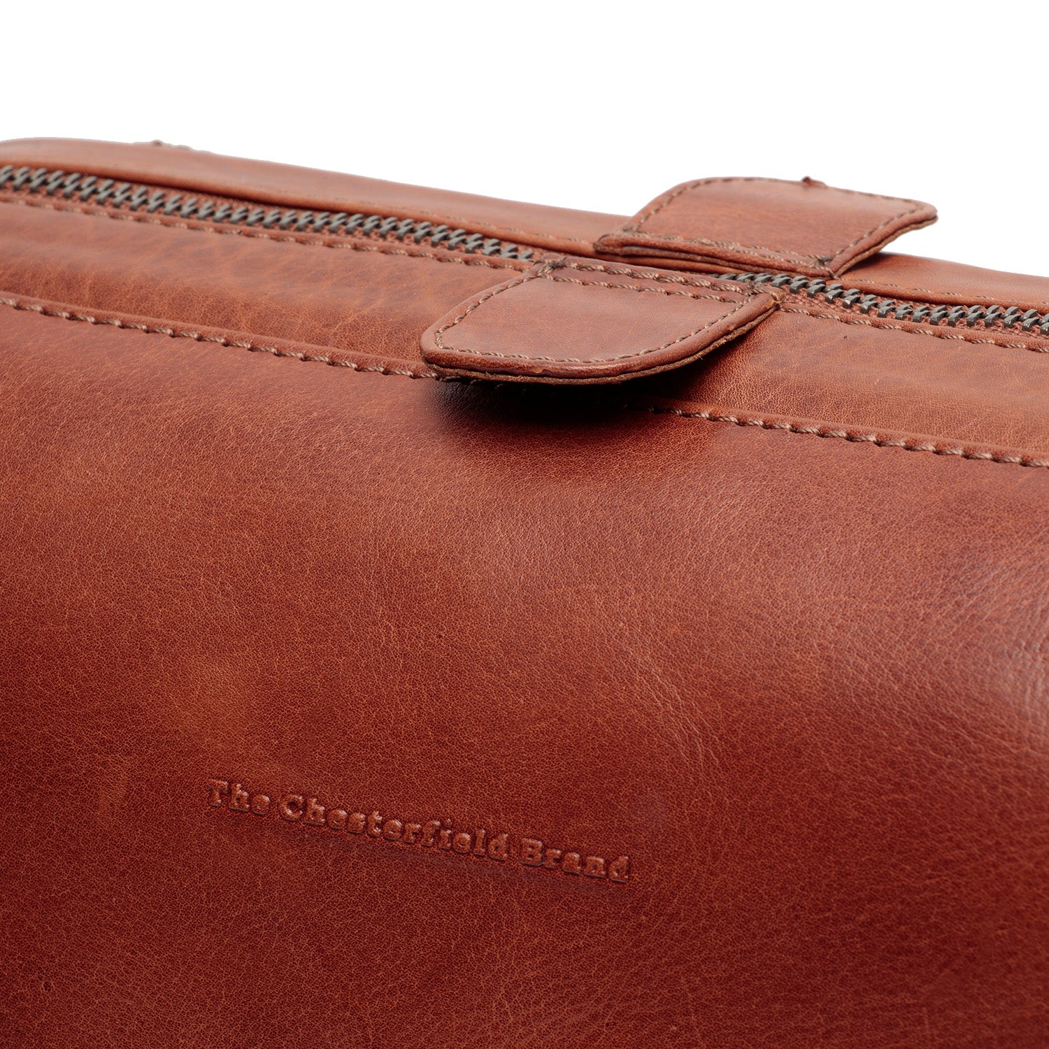 Leather Toiletry Bag Cognac Biassa - Image 7