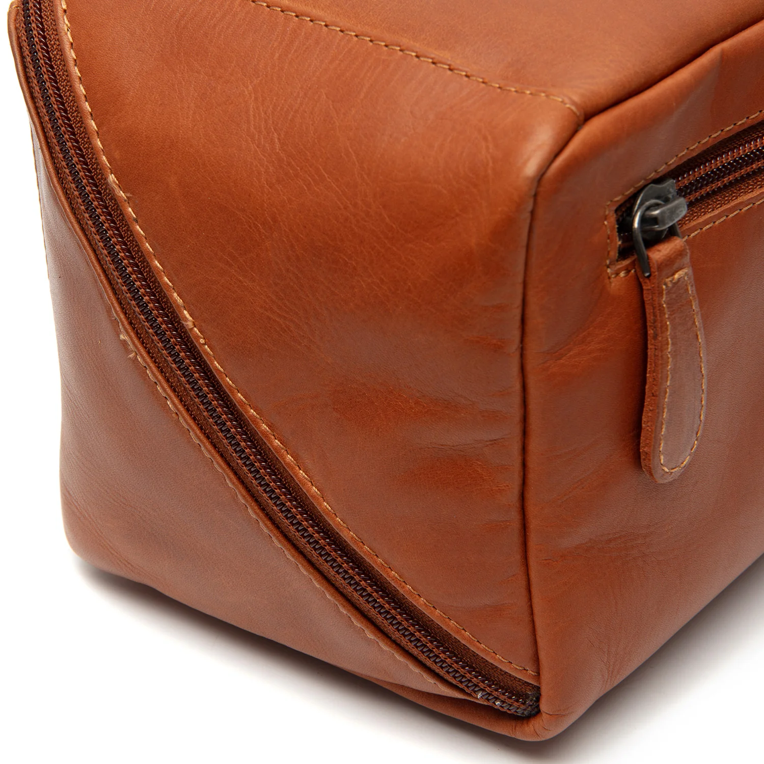 Leather Toiletry Bag Cognac Elmia - Image 7
