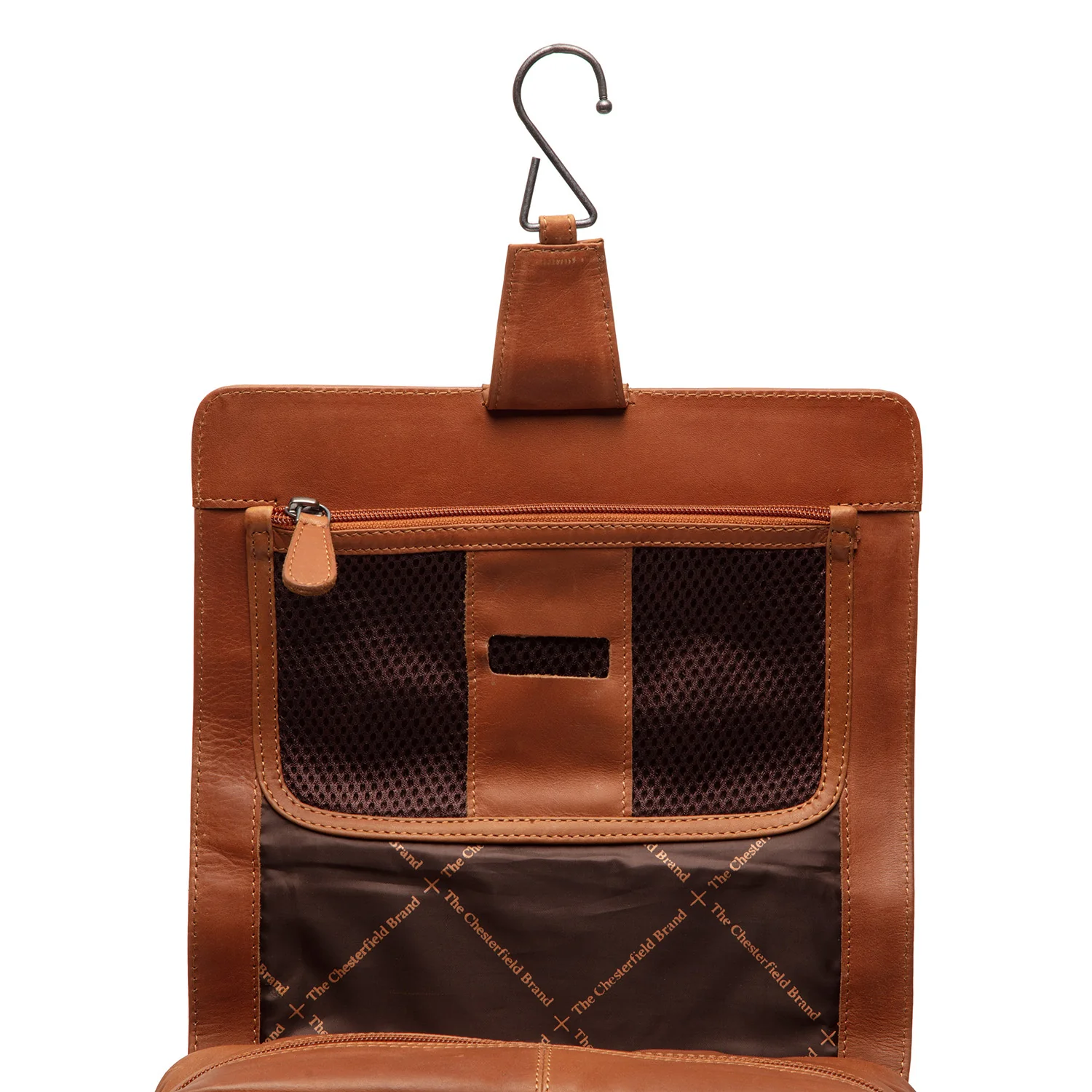 Leather Toiletry Bag Cognac Rosario - Image 4