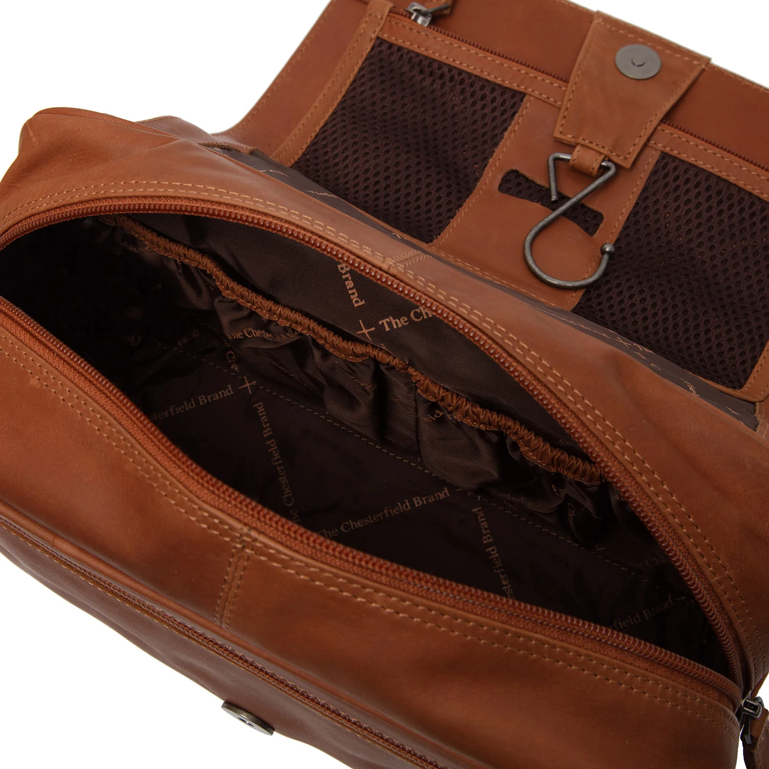 Leather Toiletry Bag Cognac Rosario - Image 6