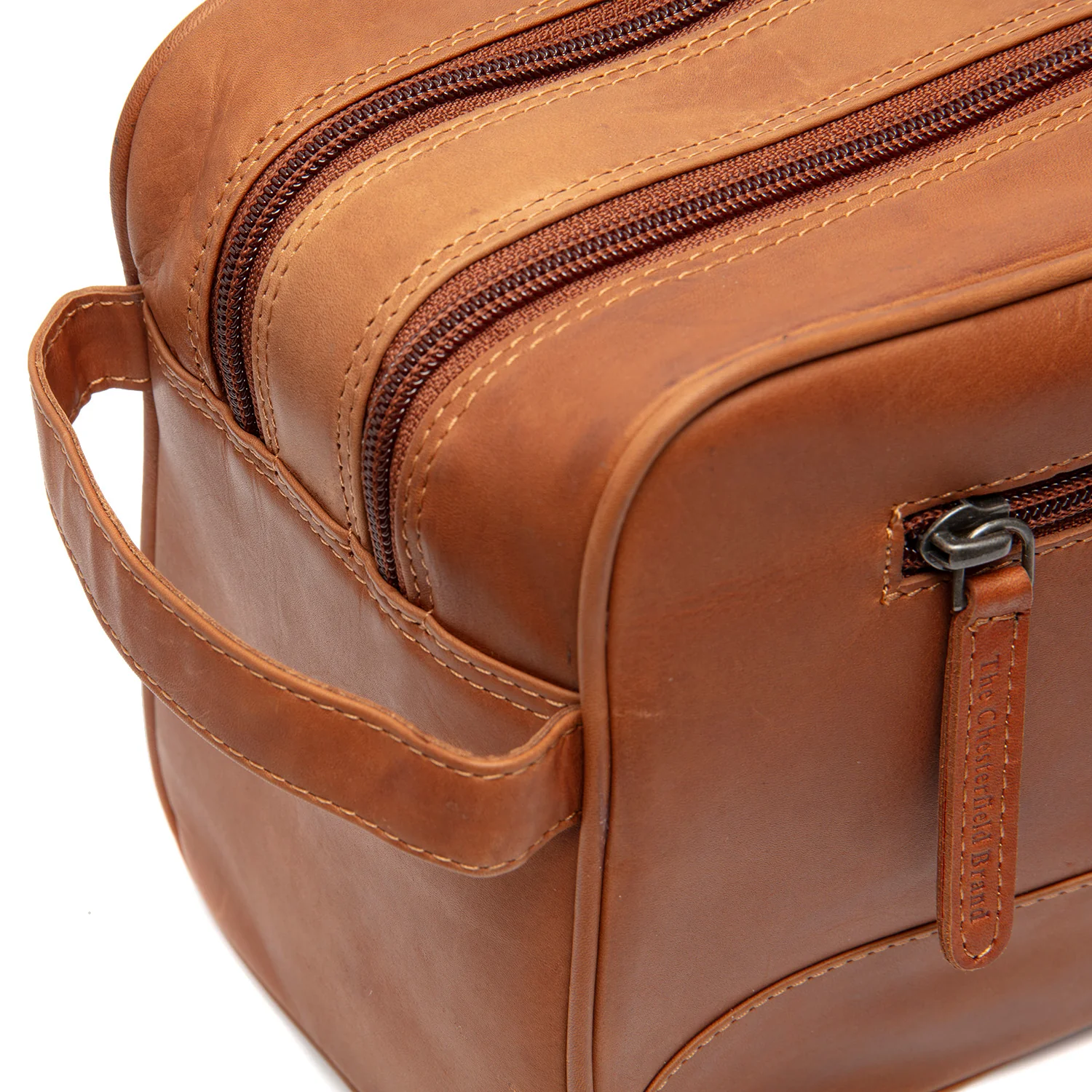 Leather Toiletry Bag Cognac Stefan - Image 5