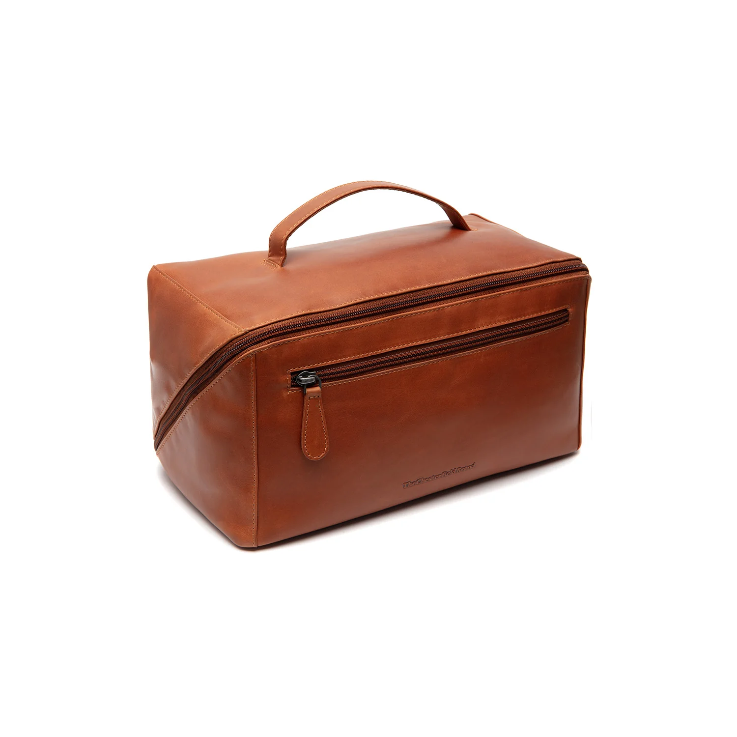 Leather Toiletry Bag Cognac Trevia