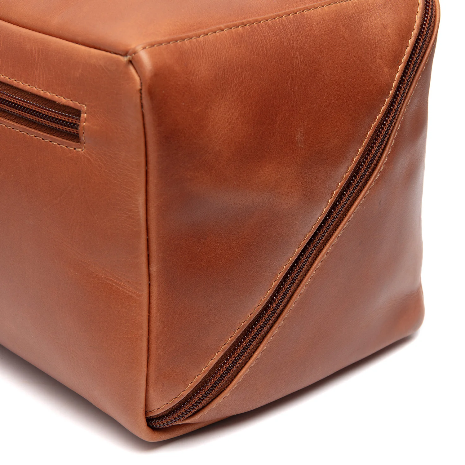 Leather Toiletry Bag Cognac Trevia - Image 6