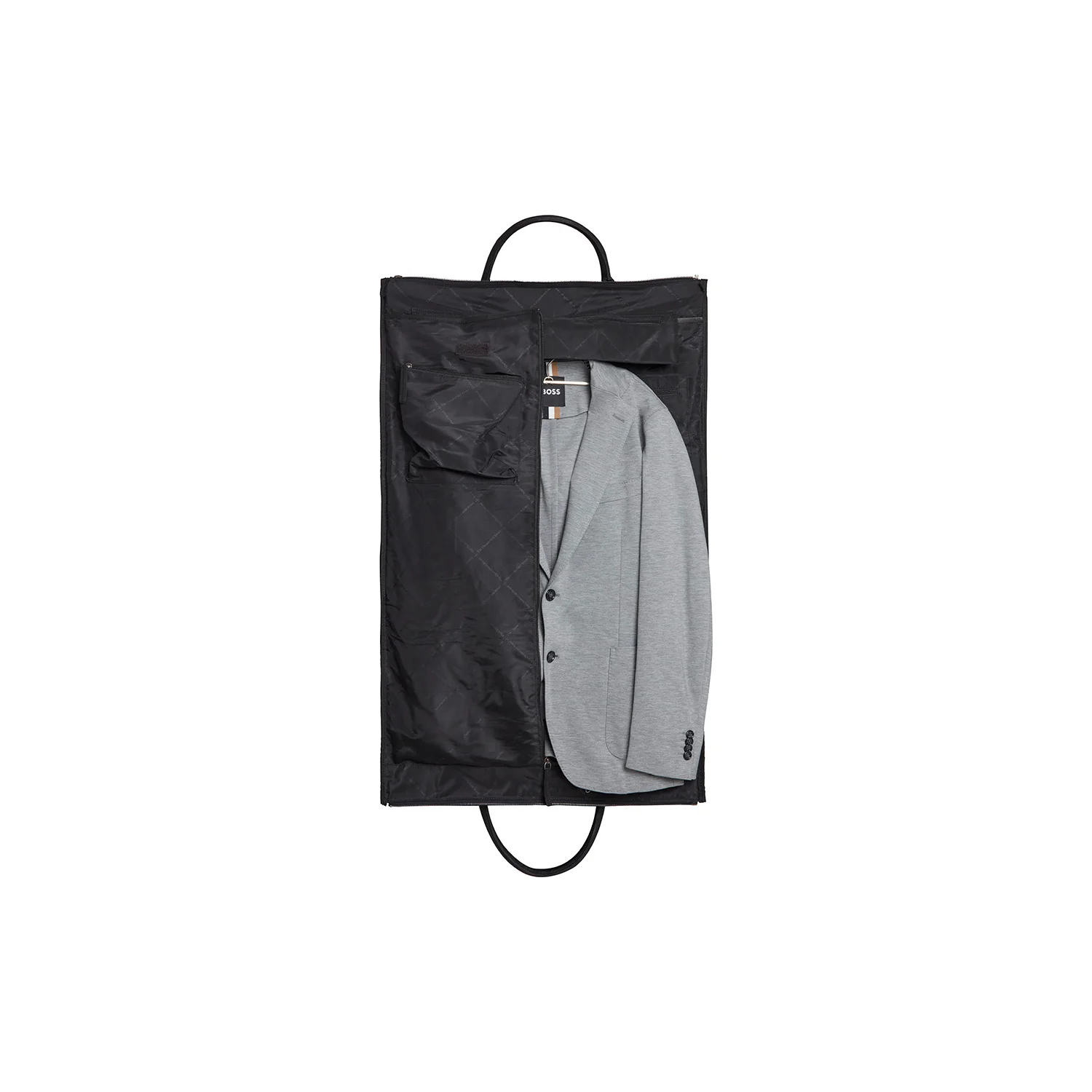 Leather Garment Bag Black Finlay - Image 2