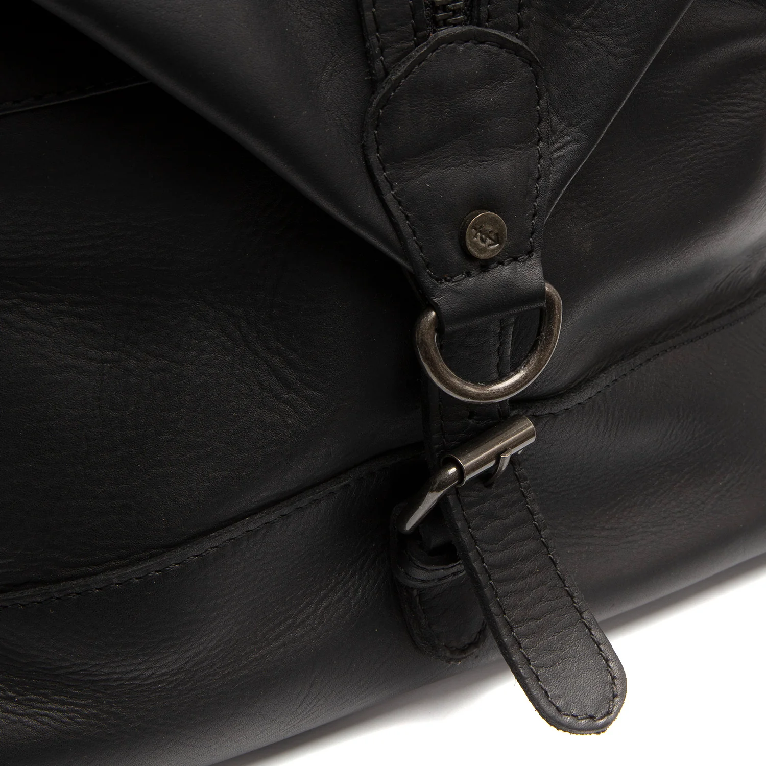 Leather Weekender Bag Black Portsmouth II - Image 4