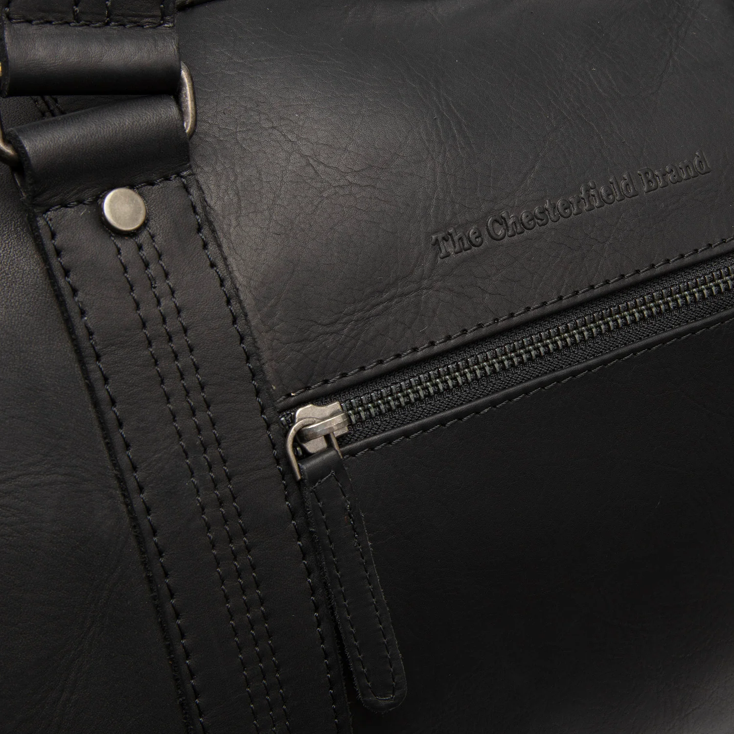 Leather Weekender Bag Black Rivaro - Image 3