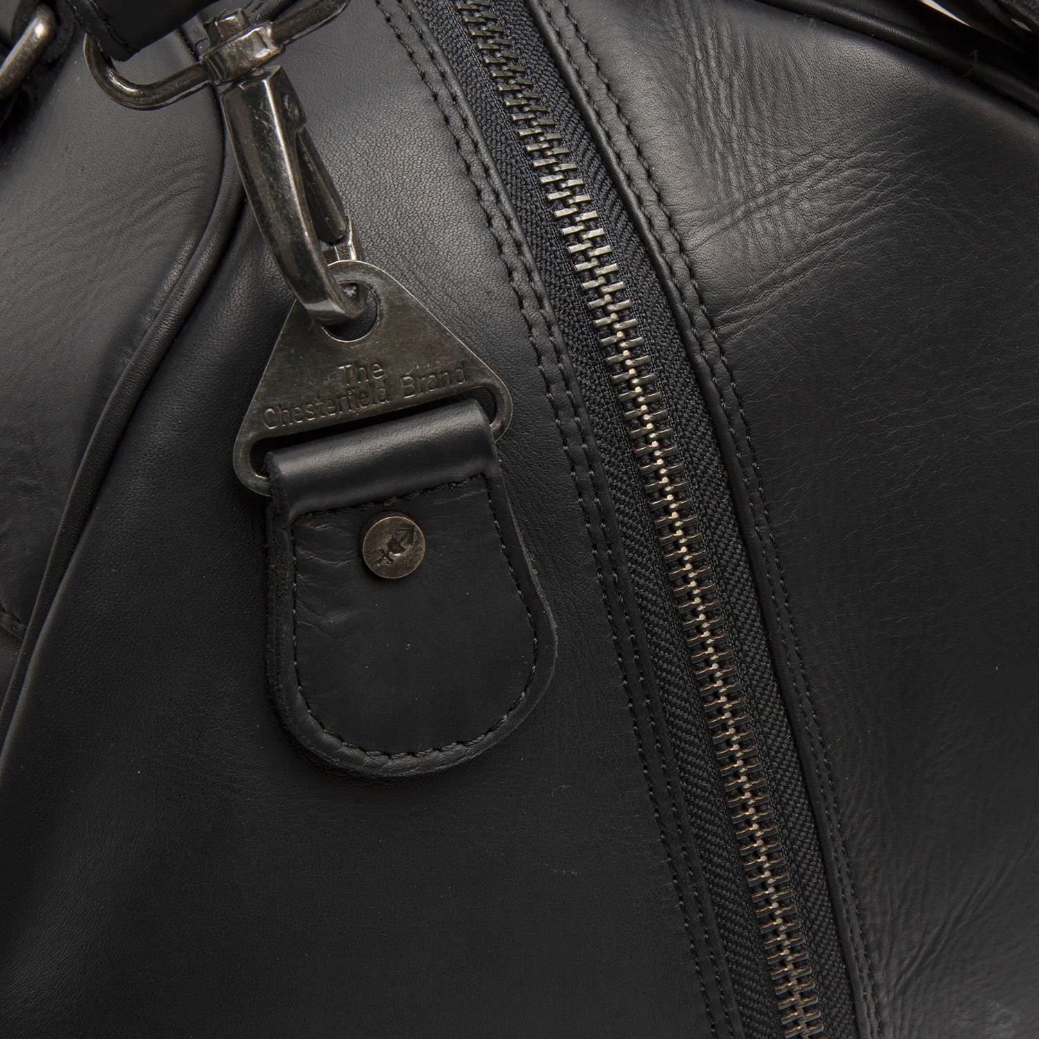 Leather Weekender Bag Black Volenza - Image 3