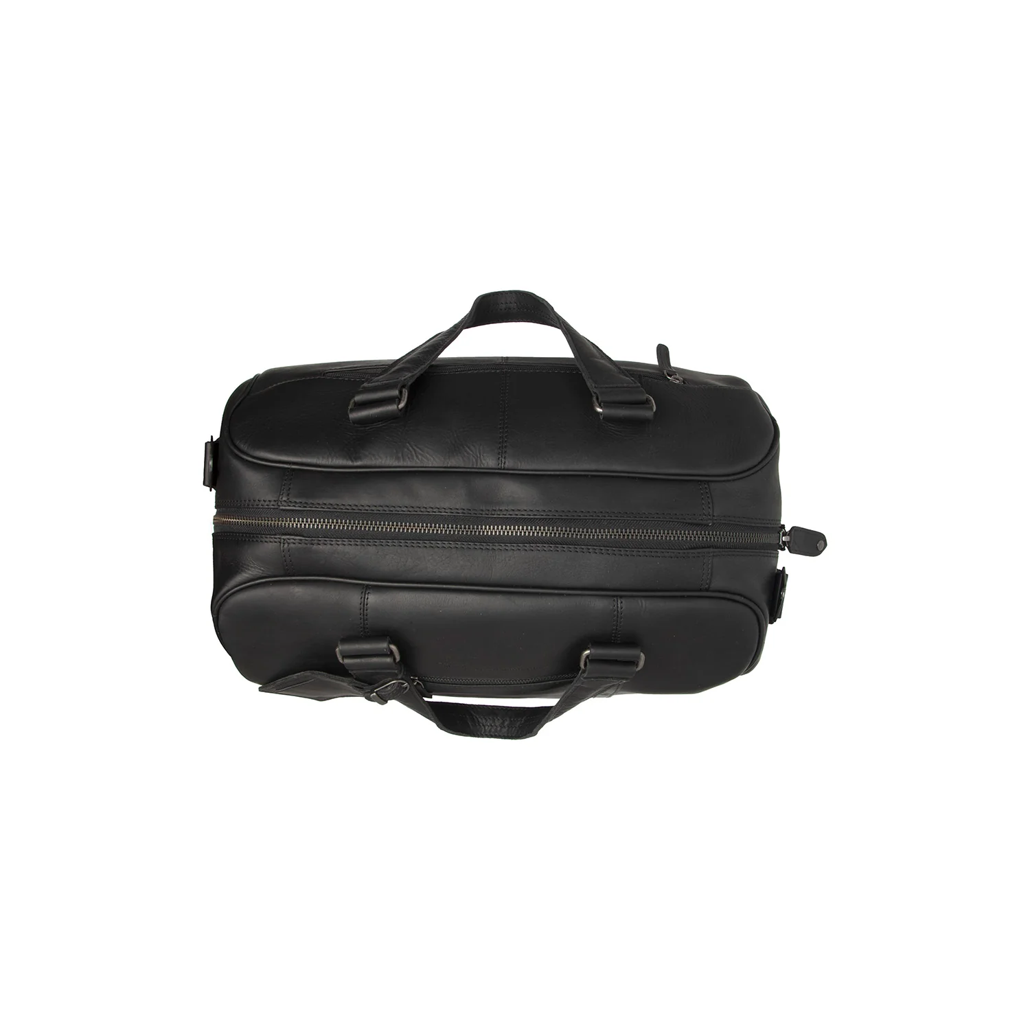 Leather Weekender Bag Black Volenza - Image 4