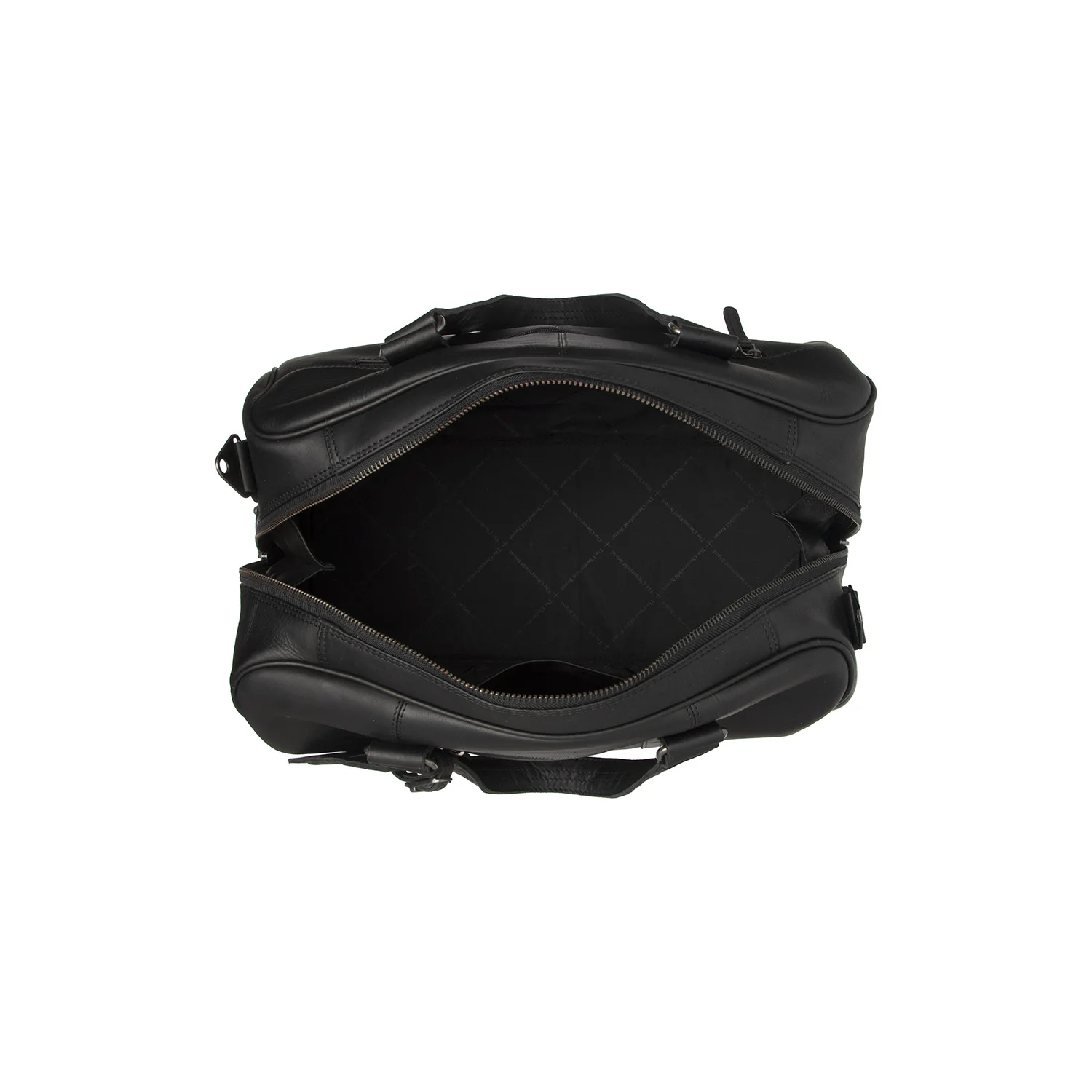 Leather Weekender Bag Black Volenza - Image 5