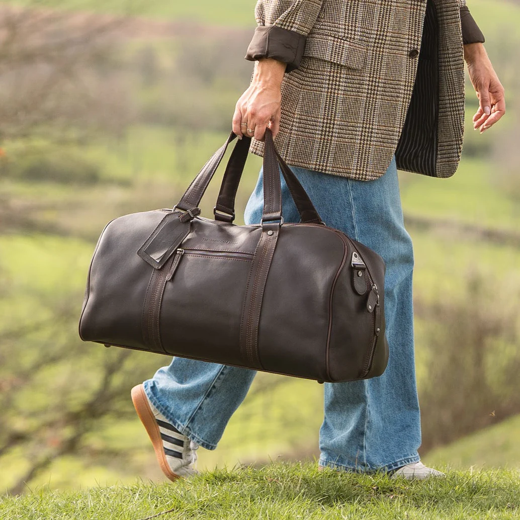 Leather Weekender Bag Brown Rivaro - Image 2
