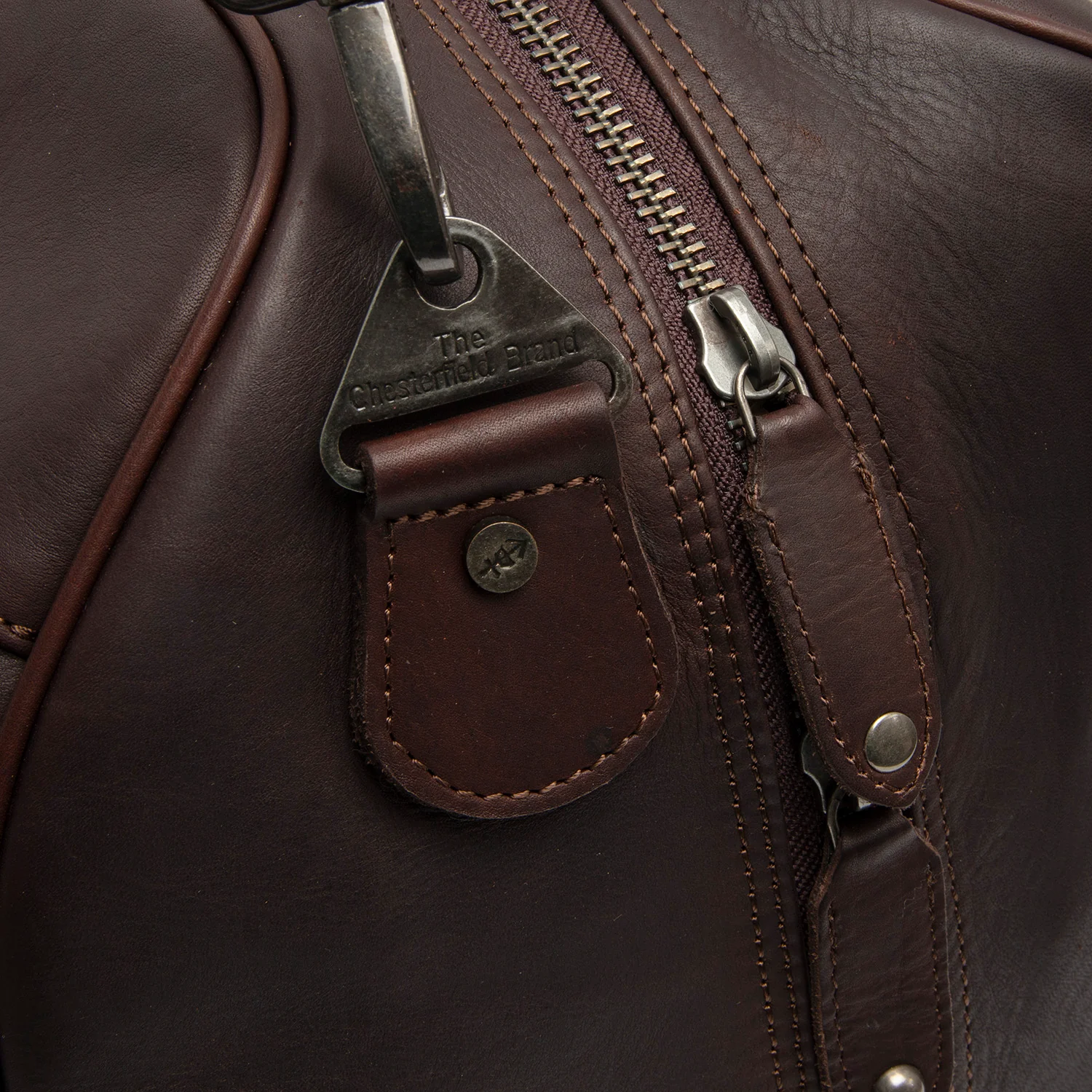 Leather Weekender Bag Brown Rivaro - Image 4