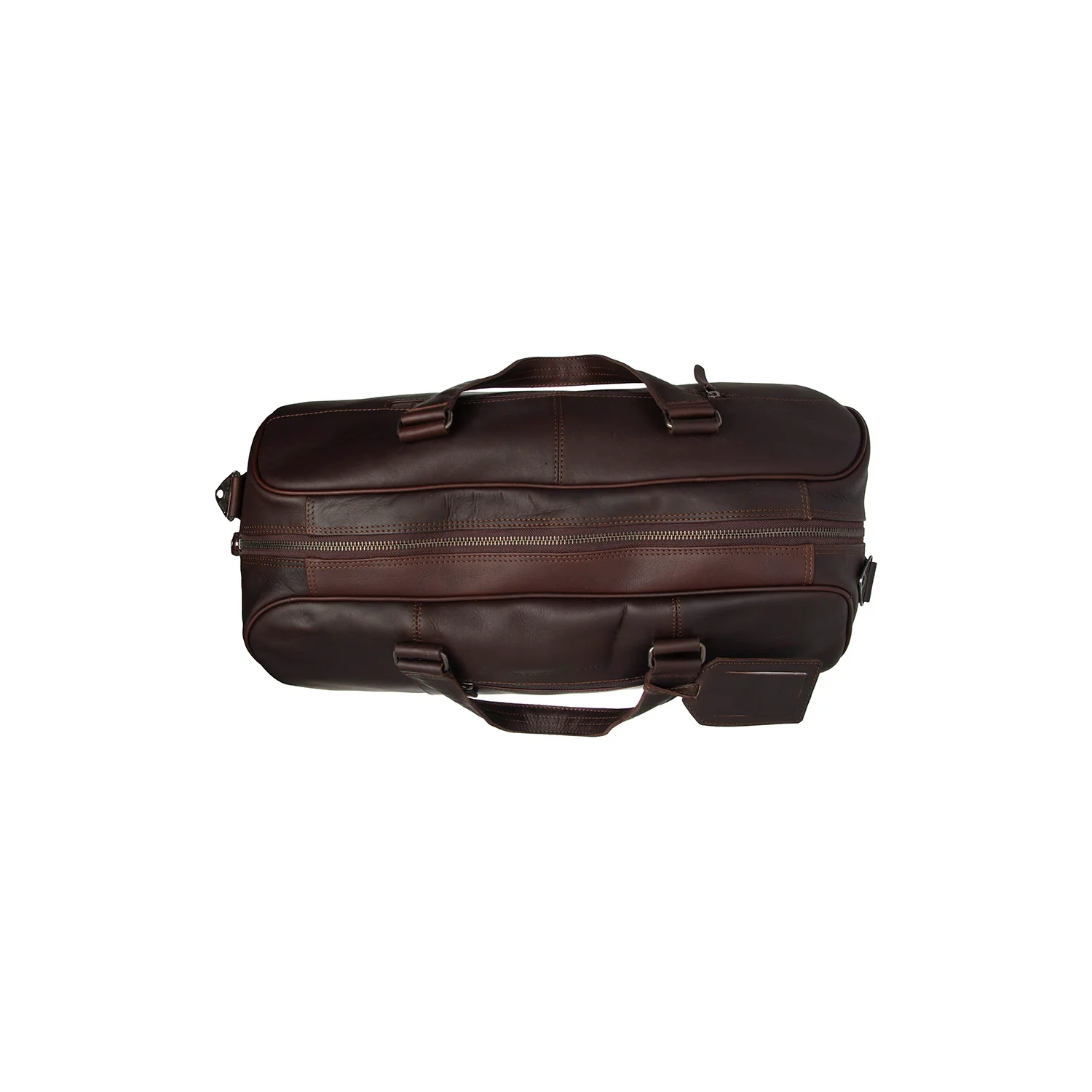 Leather Weekender Bag Brown Rivaro - Image 5