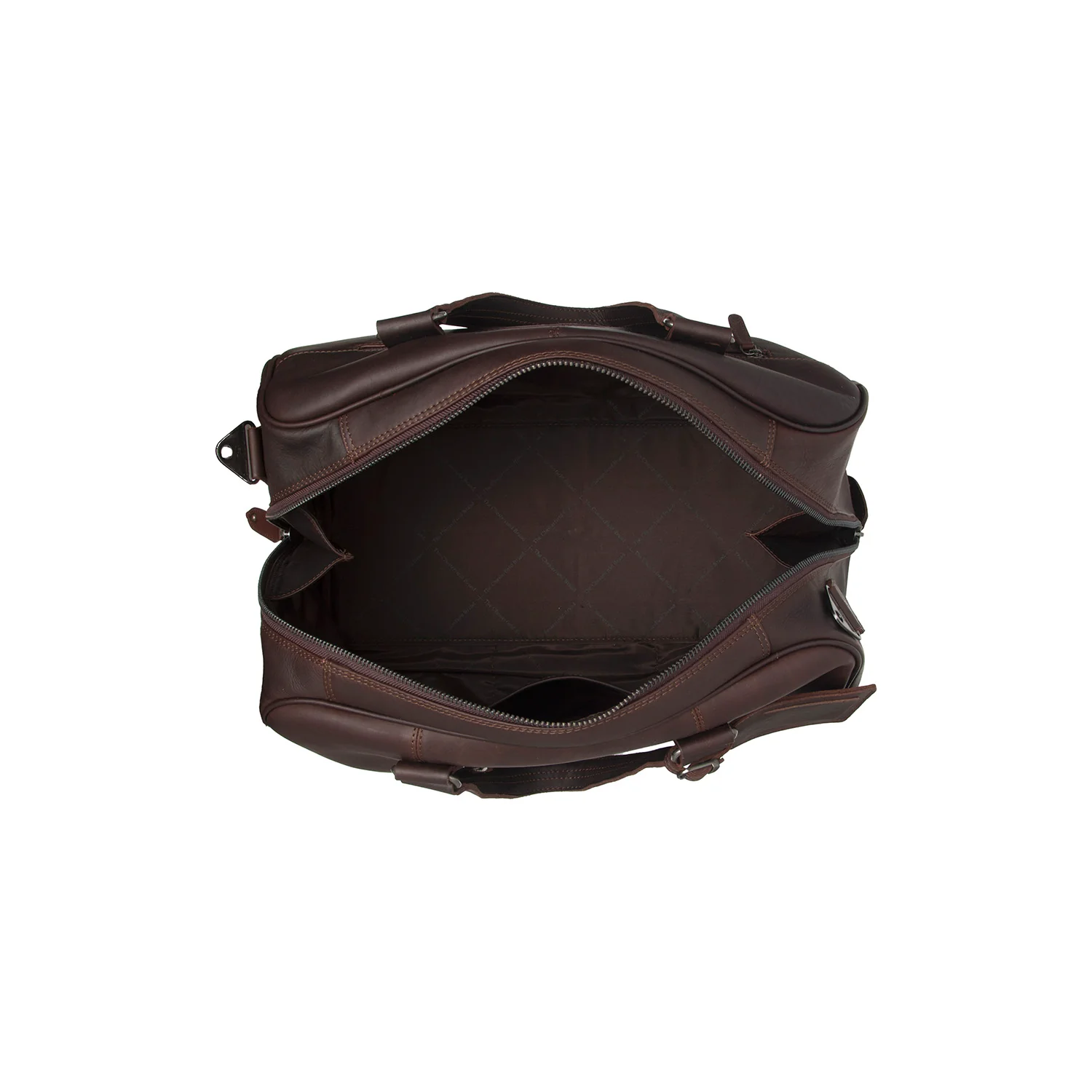 Leather Weekender Bag Brown Volenza - Image 7