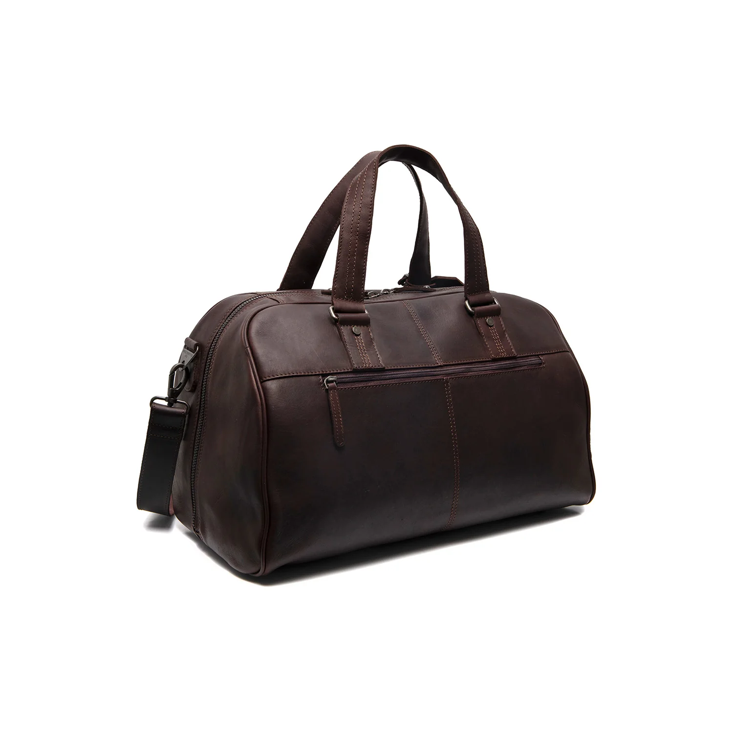 Leather Weekender Bag Brown Volenza - Image 8