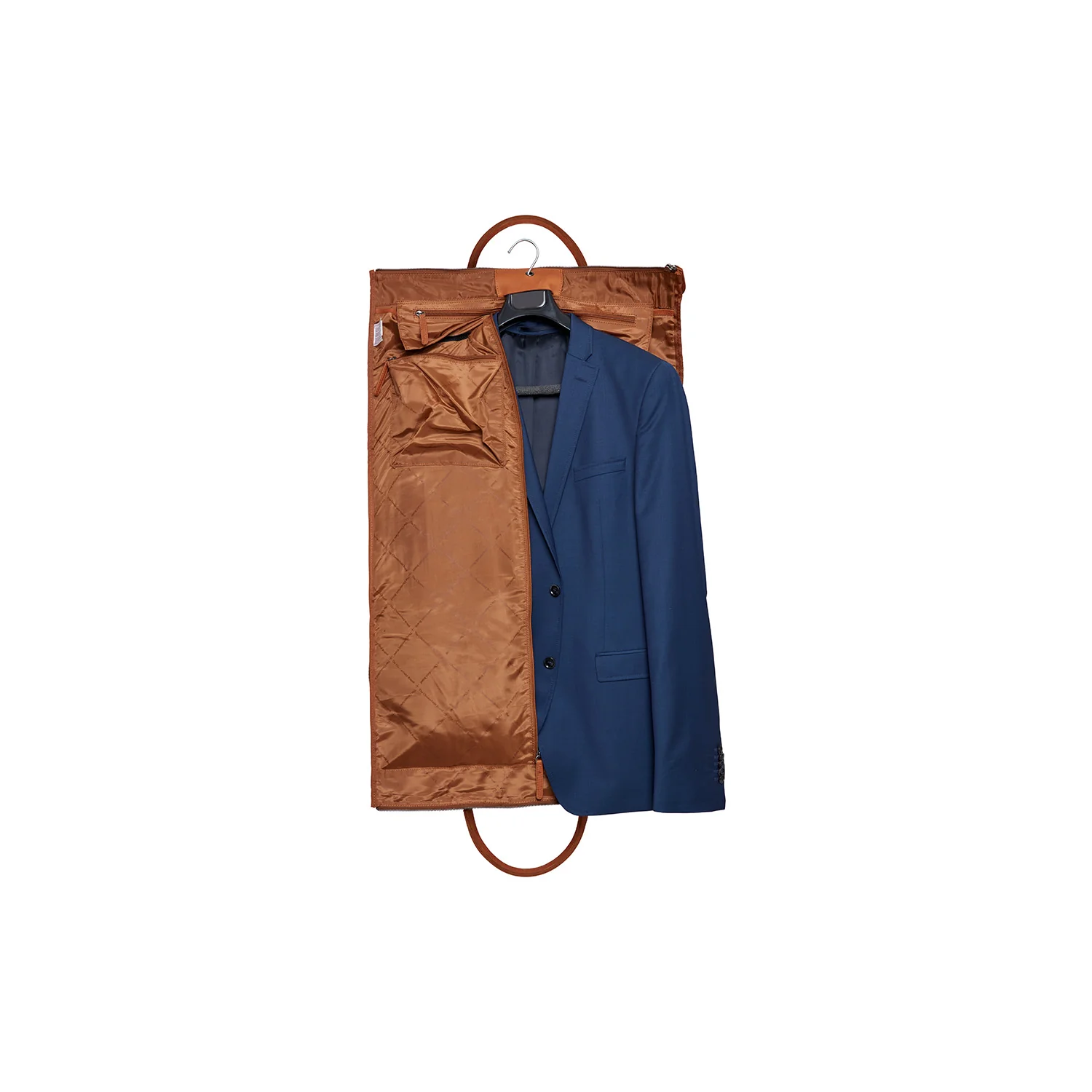 Leather Garment Bag Cognac Finlay - Image 2