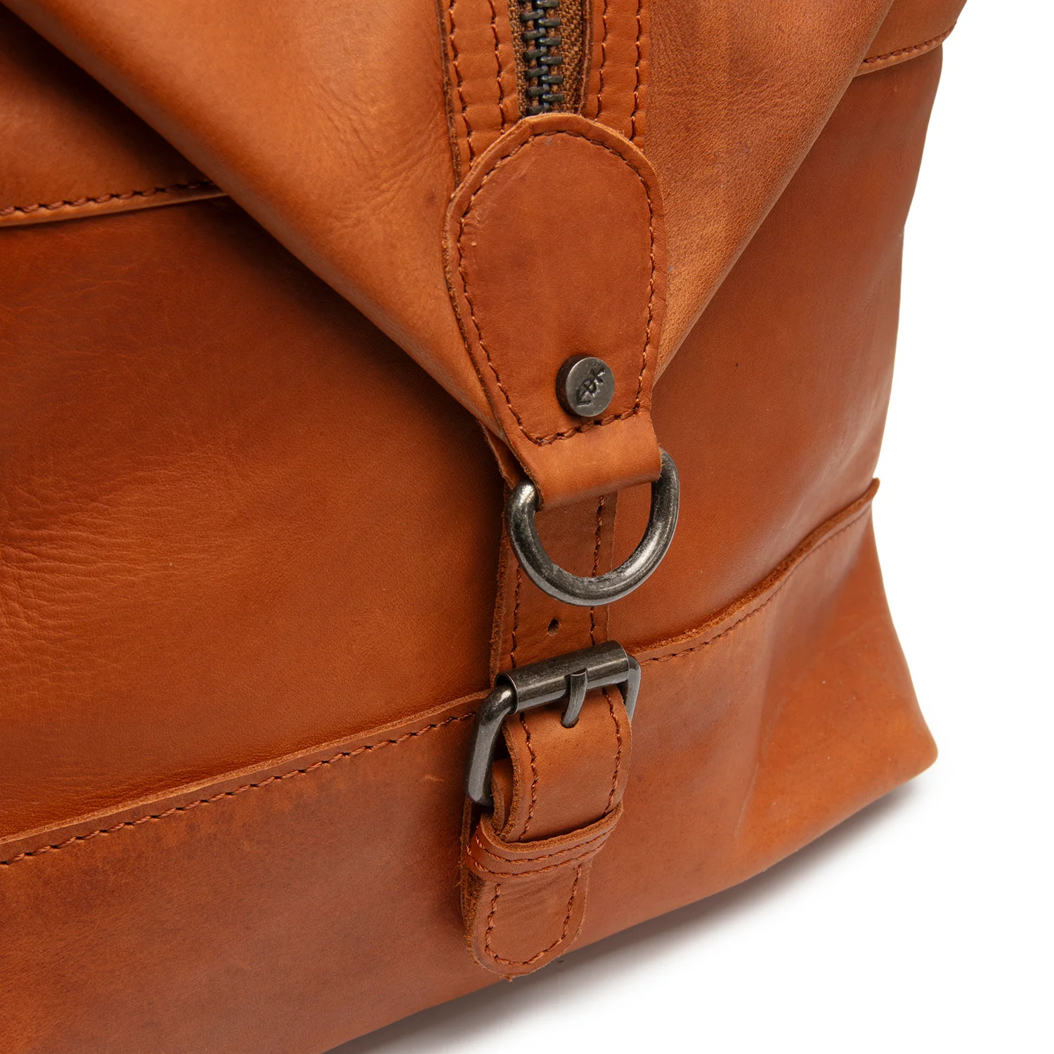 Leather Weekender Bag Cognac Portsmouth II - Image 4
