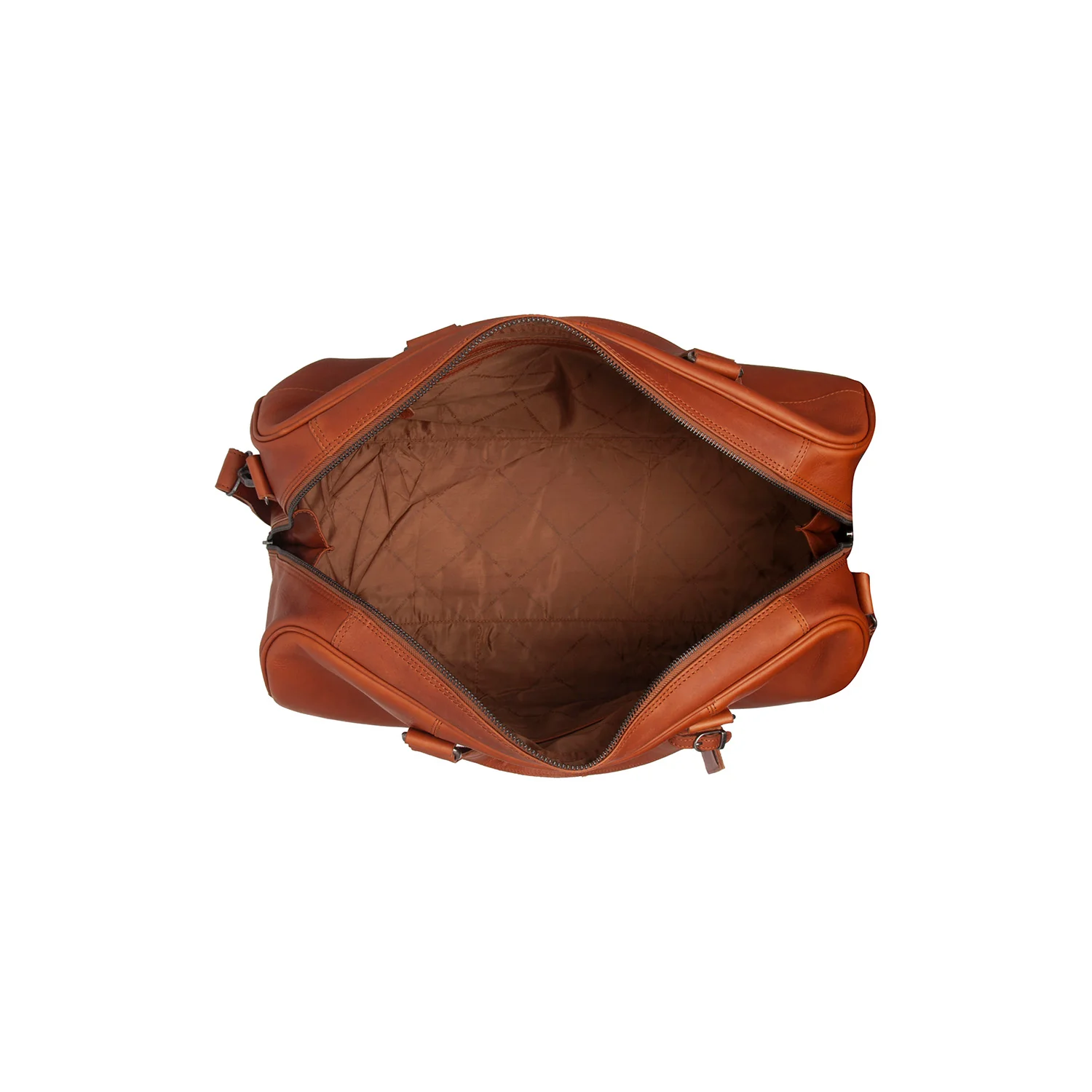 Leather Weekender Bag Cognac Rivaro - Image 7