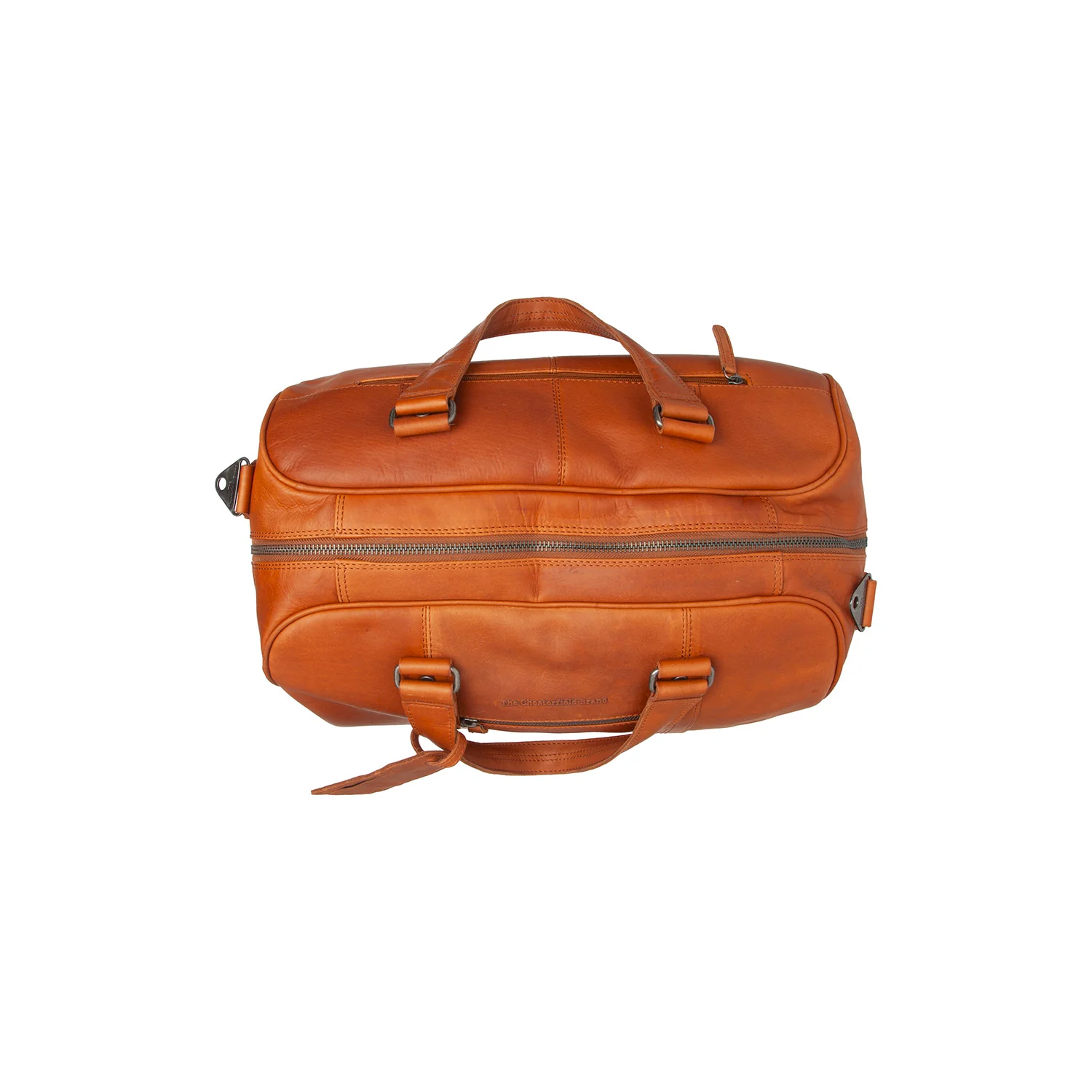 Leather Weekender Bag Cognac Volenza - Image 5