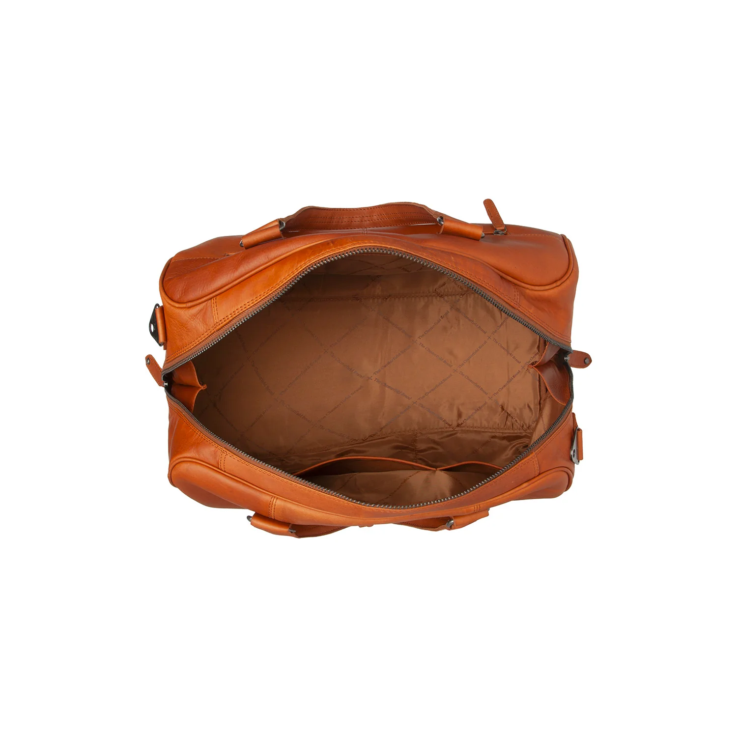 Leather Weekender Bag Cognac Volenza - Image 6
