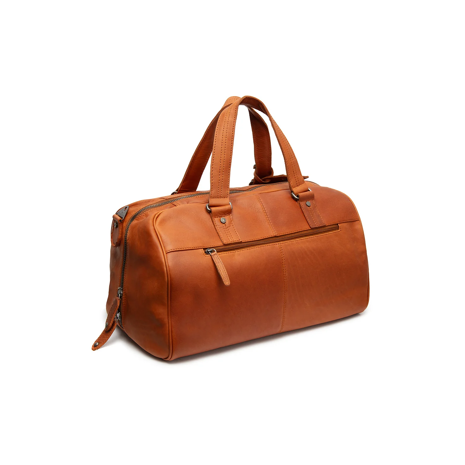 Leather Weekender Bag Cognac Volenza - Image 7