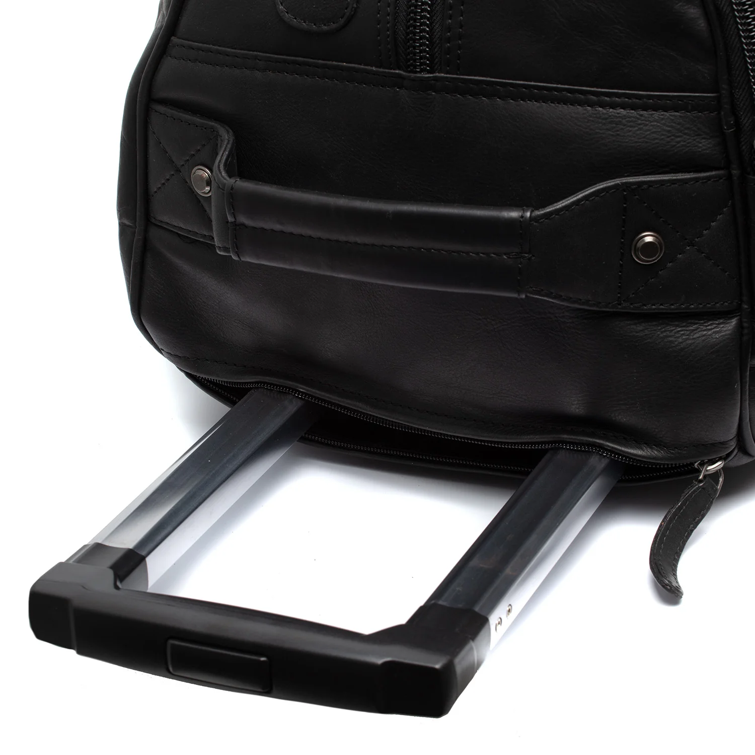 Leather Weekender Trolley Black Jayven - Image 4