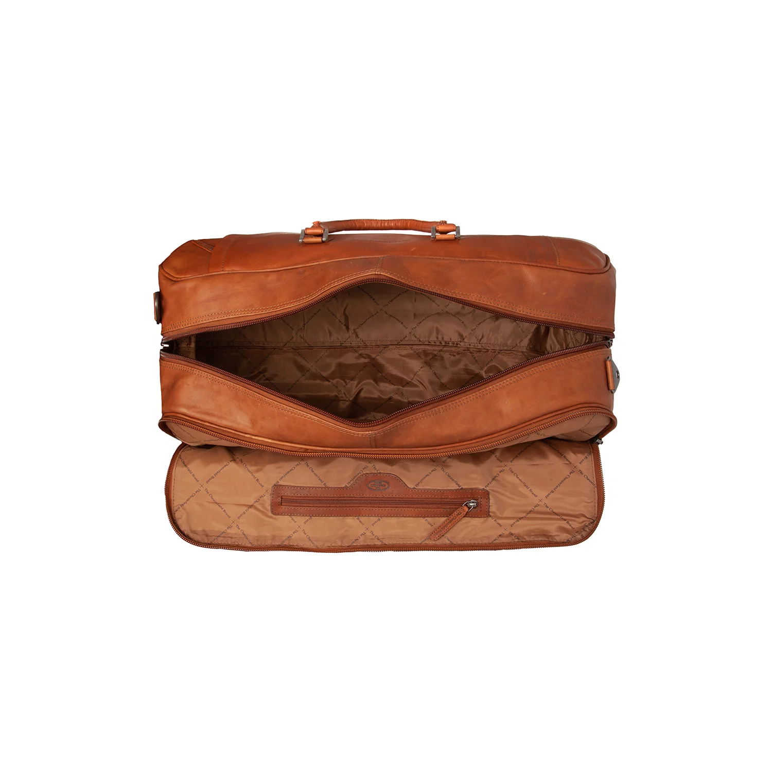 Leather Weekender Trolley Cognac Jayven - Image 6