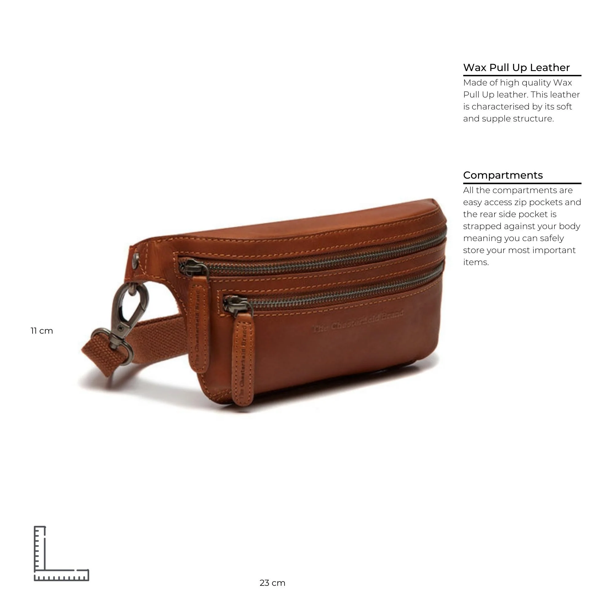 Leather Belt Bag Cognac Toronto - Image 10