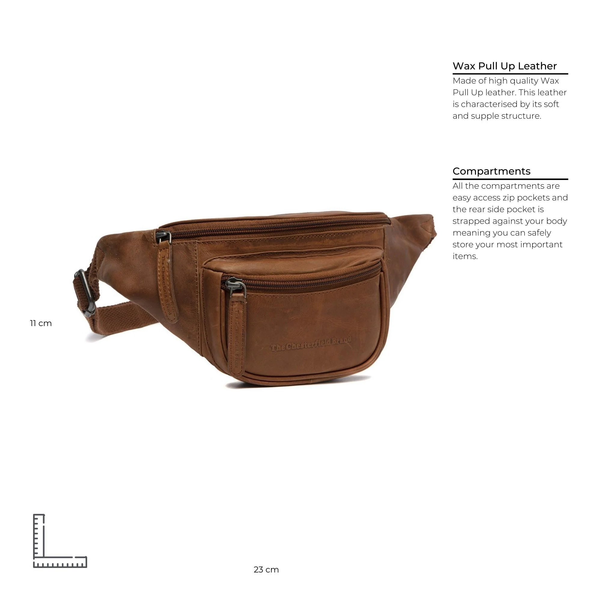 Leather Belt Bag Cognac Jack - Image 8