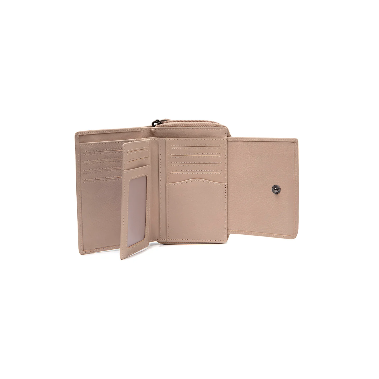 Leather Wallet Beige Orveta - Image 4