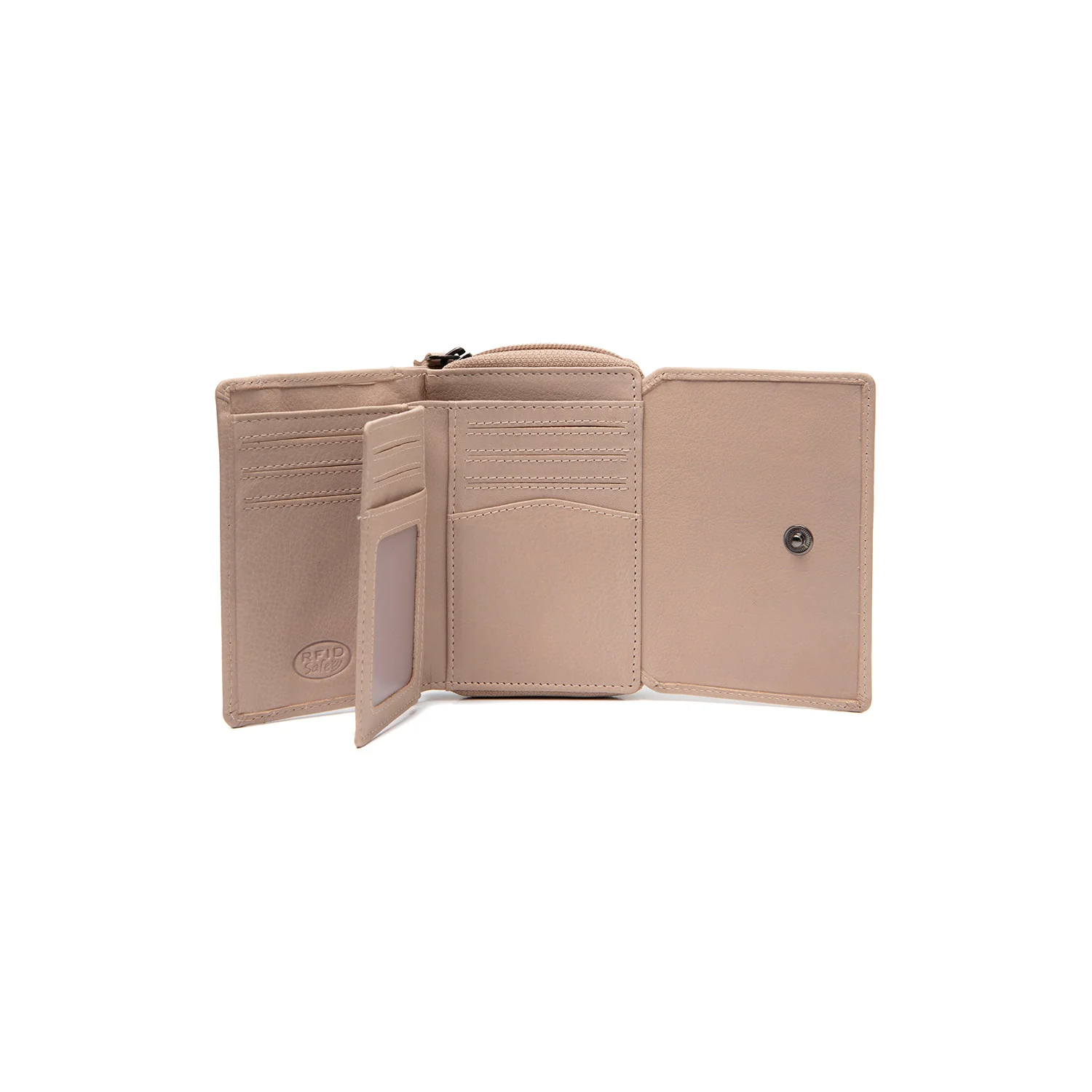 Leather Wallet Beige Zelan - Image 3