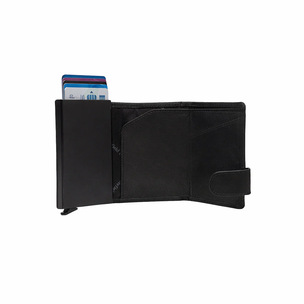 Leather Card Holder Black Portland - Image 5